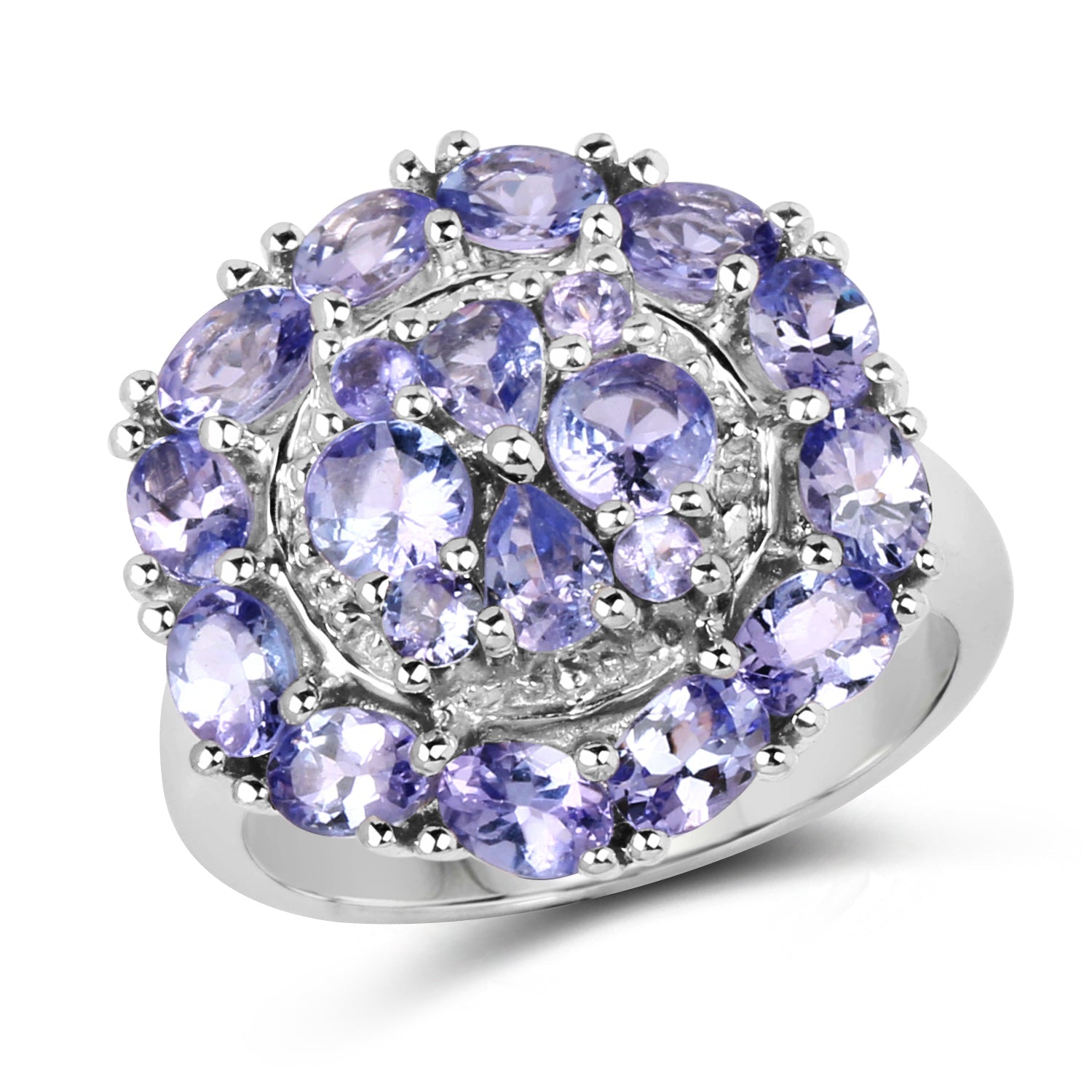 2.92 Carat Genuine Tanzanite .925 Sterling Silver Ring on sale at MyriadMart