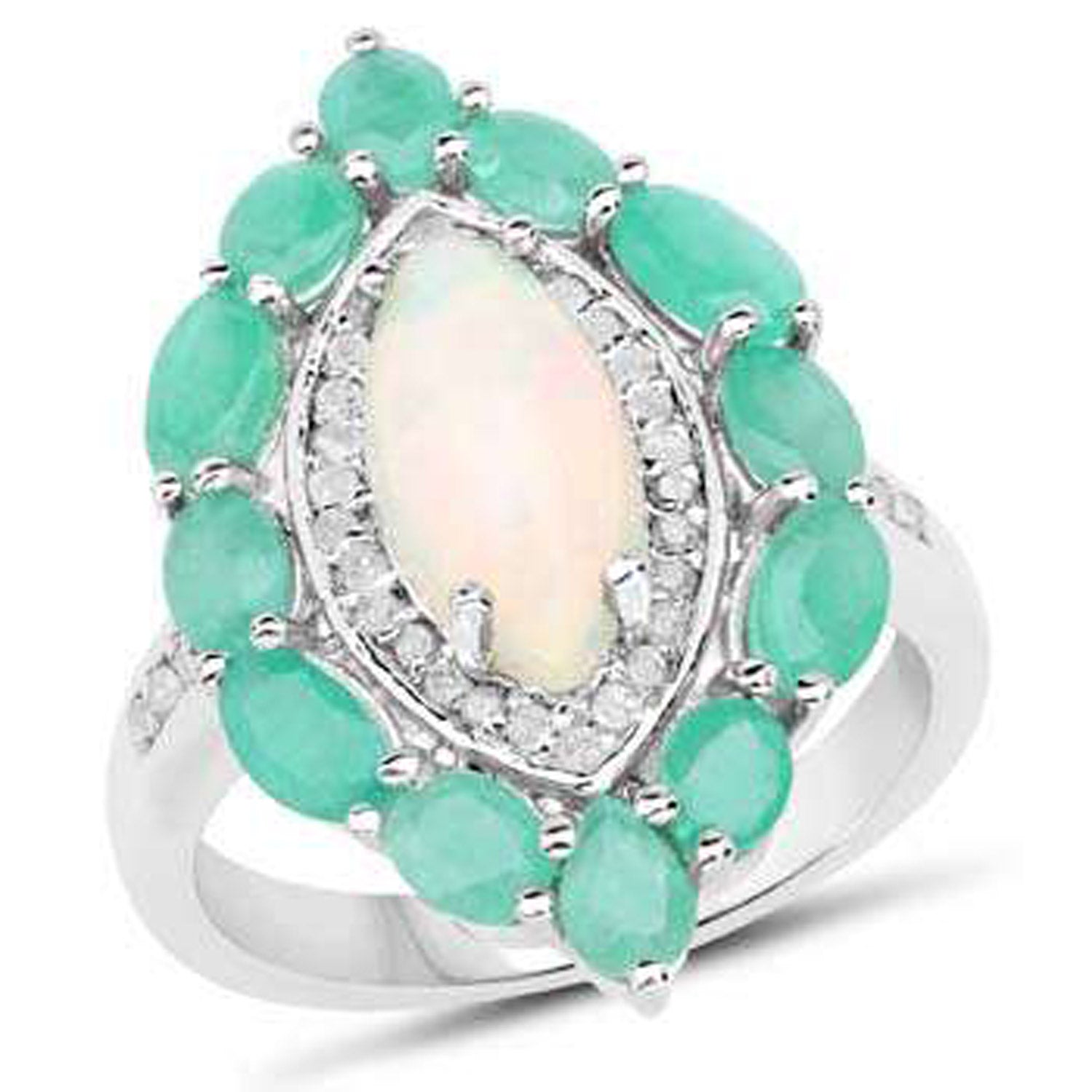 3.61 Carat Genuine Multi Stones .925 Sterling Silver Ring on sale at MyriadMart