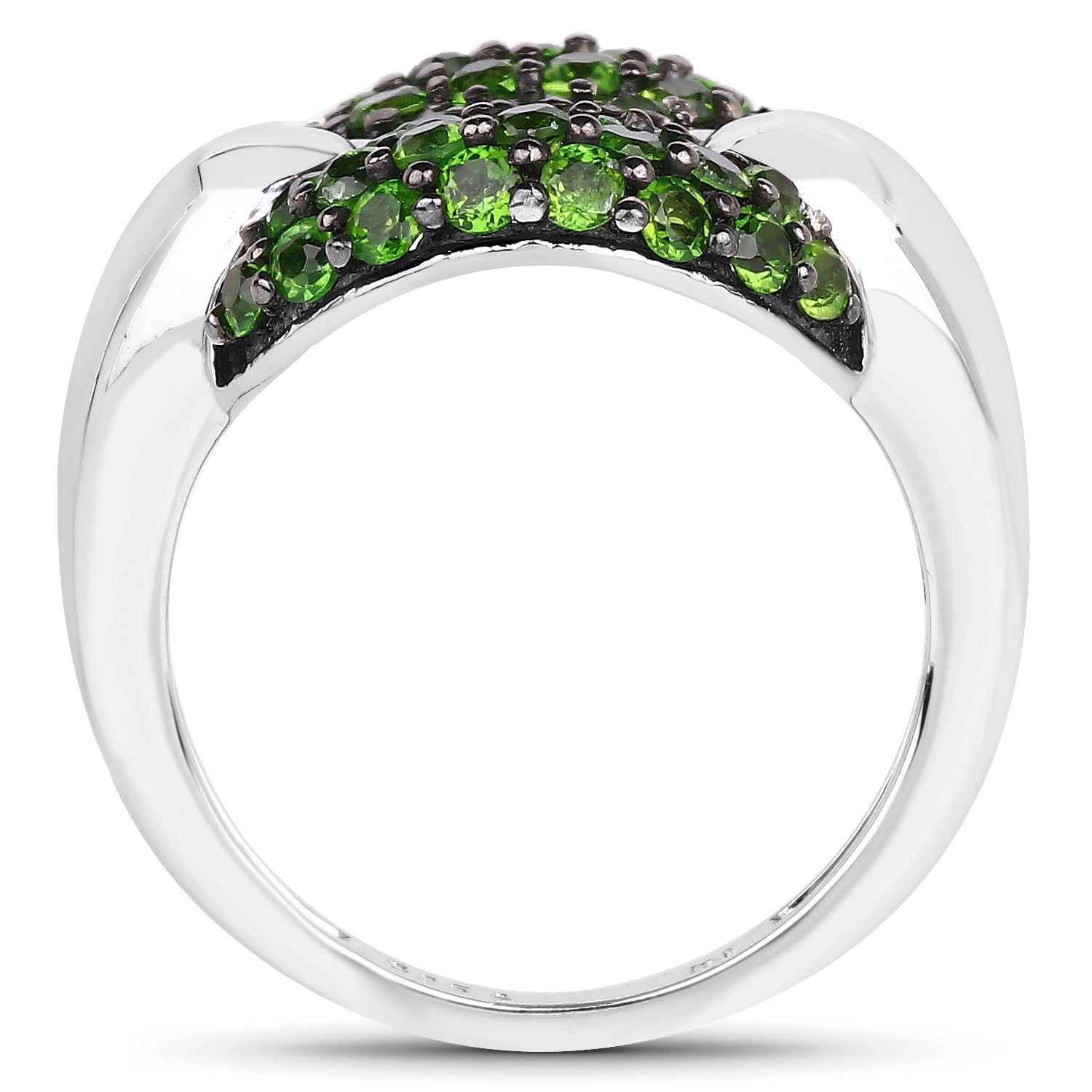 1.82 Carat Genuine Chrome Diopside .925 Sterling Silver Ring on sale at MyriadMart