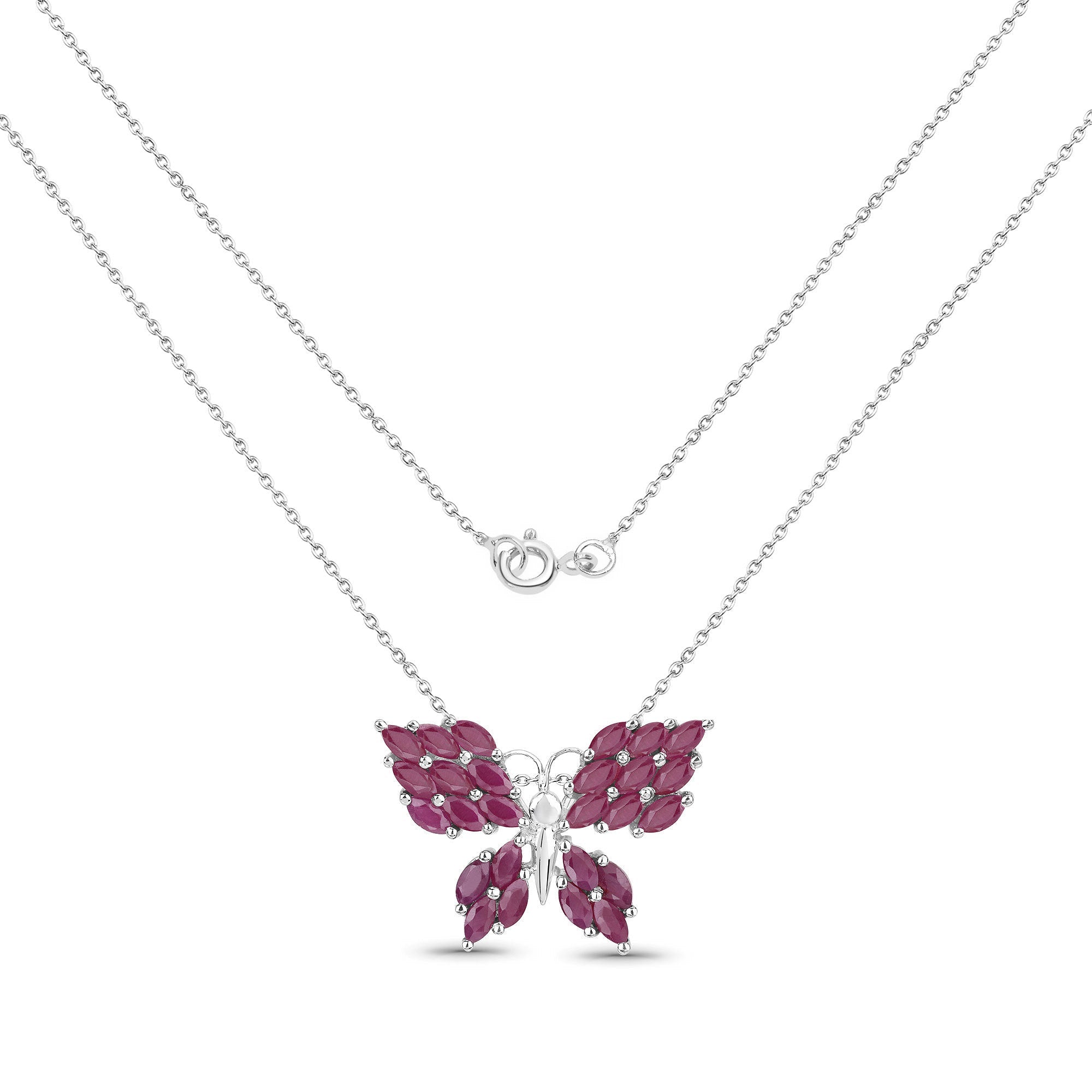 3.12 Carat Genuine Ruby .925 Sterling Silver Pendant on sale at MyriadMart