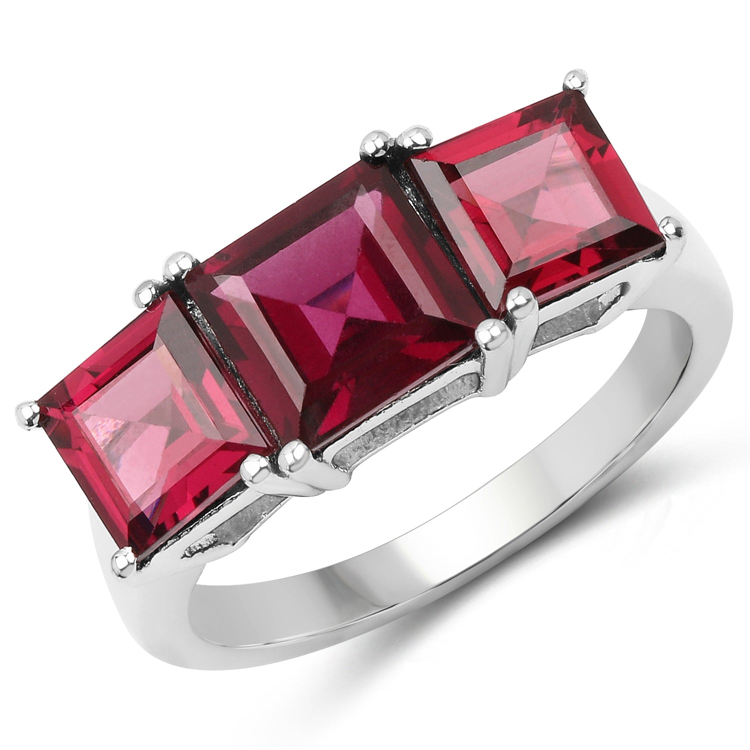 4.87 Carat Genuine Rhodolite .925 Sterling Silver Ring on sale at MyriadMart