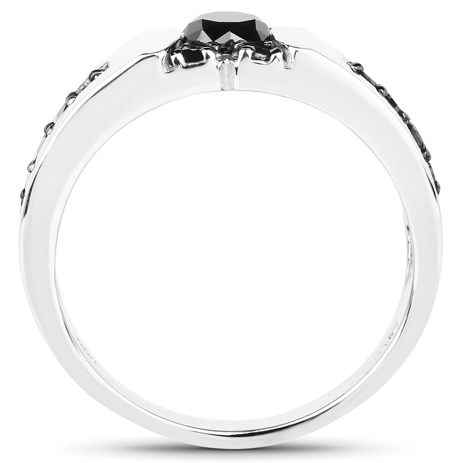 0.83 Carat Genuine Black Diamond .925 Sterling Silver Ring