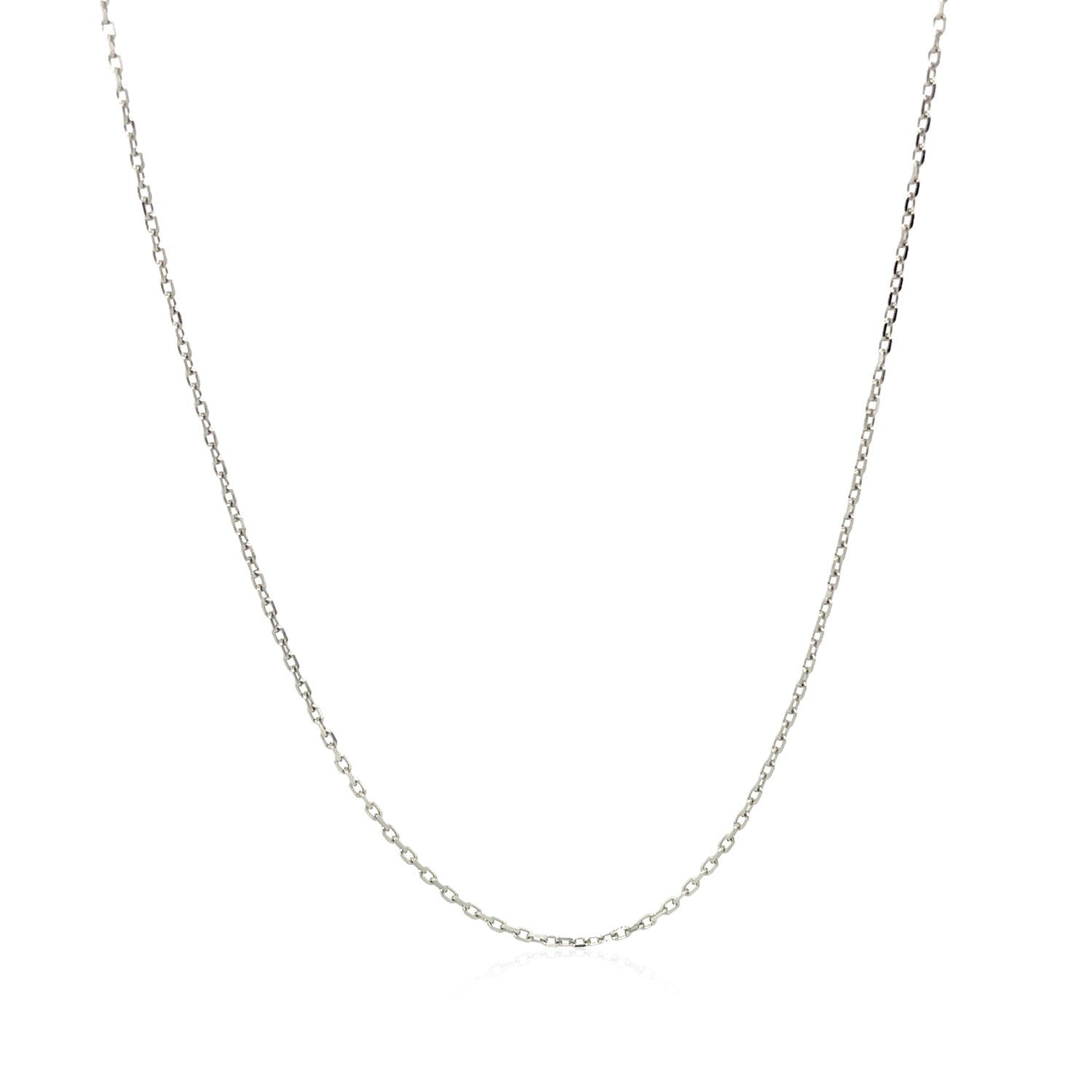 Sterling Silver Rhodium Plated Cable Chain 0.8mm on sale at MyriadMart