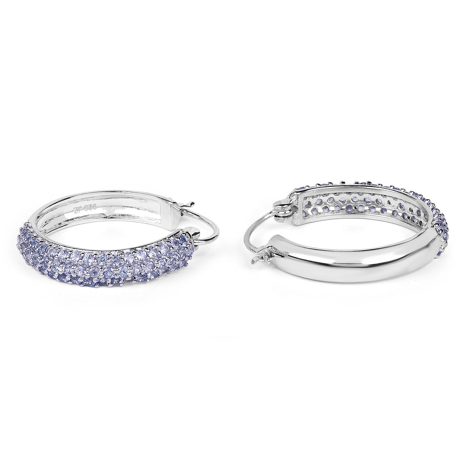 3.06 Carat Genuine Tanzanite .925 Sterling Silver Earrings on sale at MyriadMart