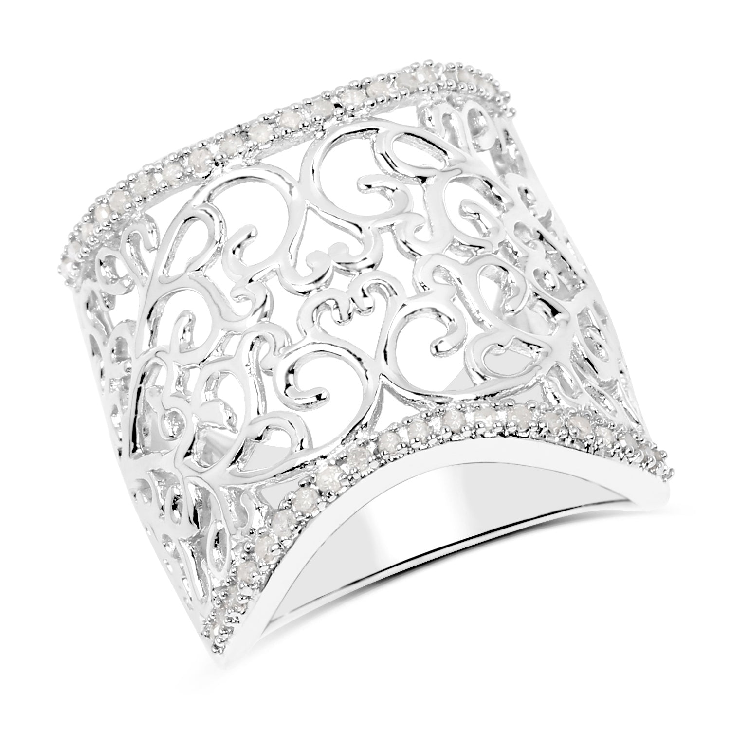 0.25 Carat Genuine White Diamond .925 Sterling Silver Ring on sale at MyriadMart