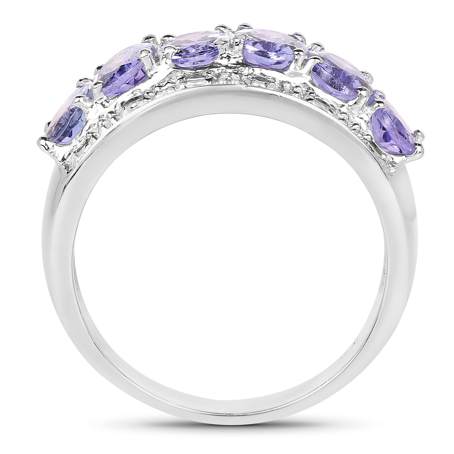 2.64 Carat Genuine Tanzanite .925 Sterling Silver Ring on sale at MyriadMart