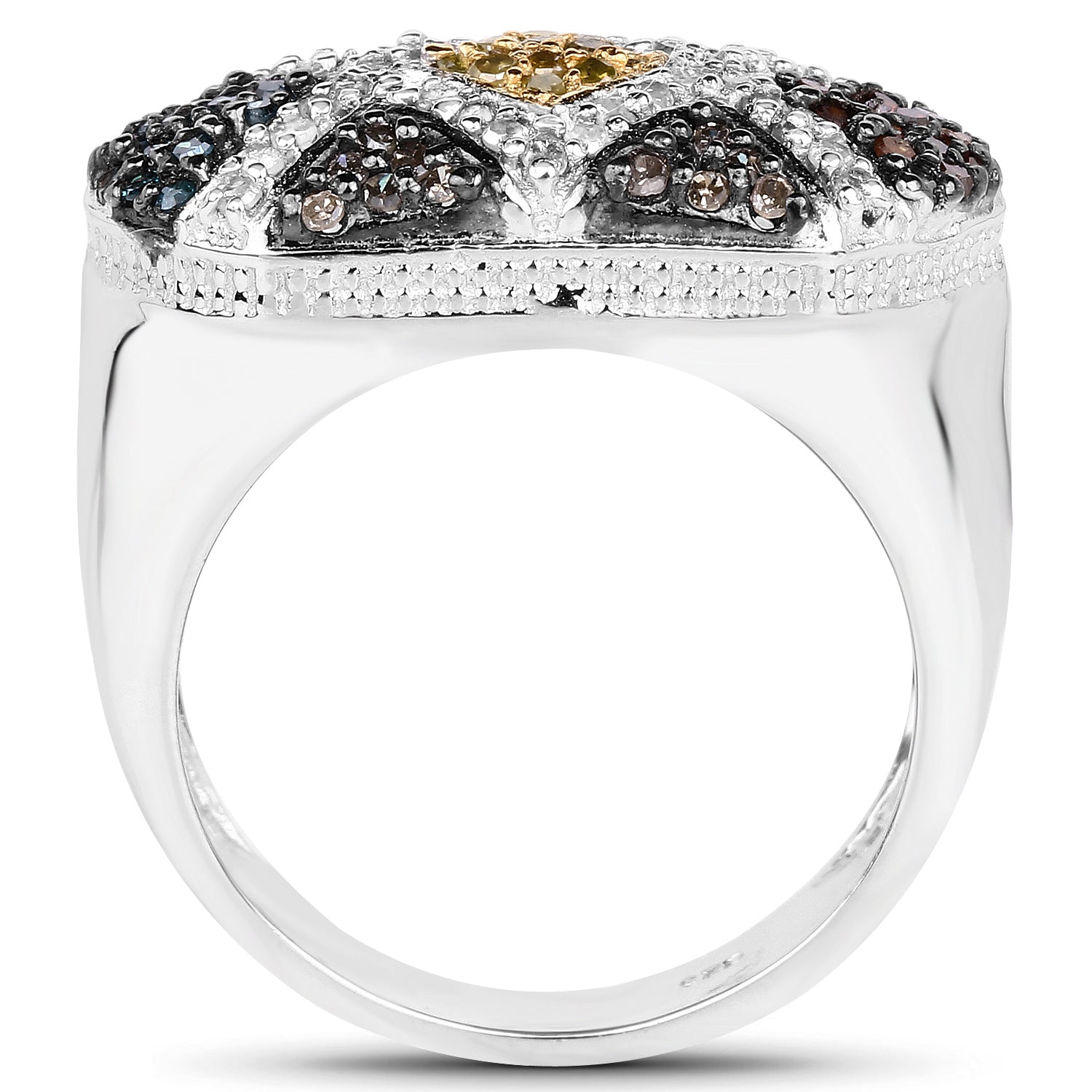 0.61 Carat Genuine Multi Diamond .925 Sterling Silver Ring on sale at MyriadMart