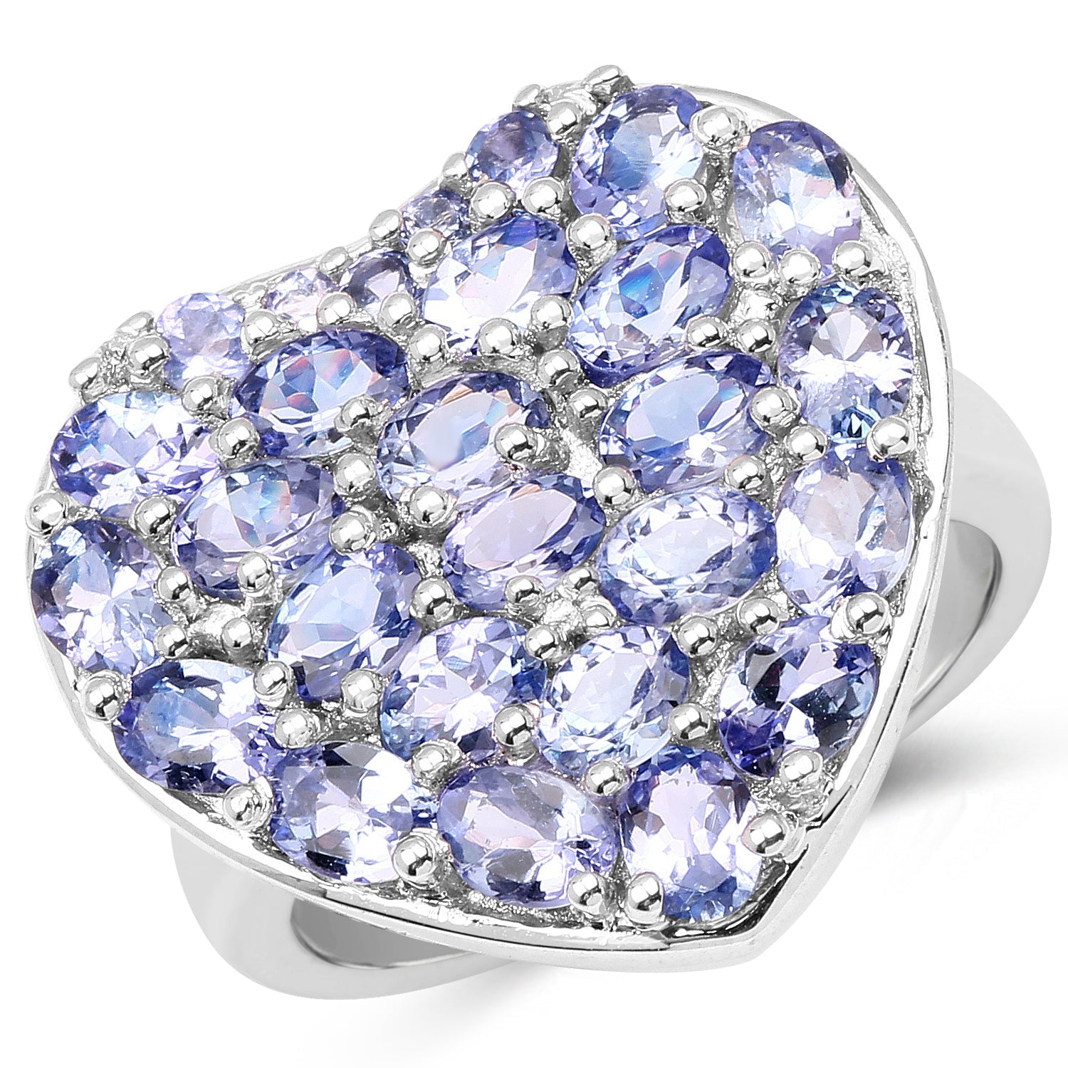 3.96 Carat Genuine Tanzanite .925 Sterling Silver Ring on sale at MyriadMart