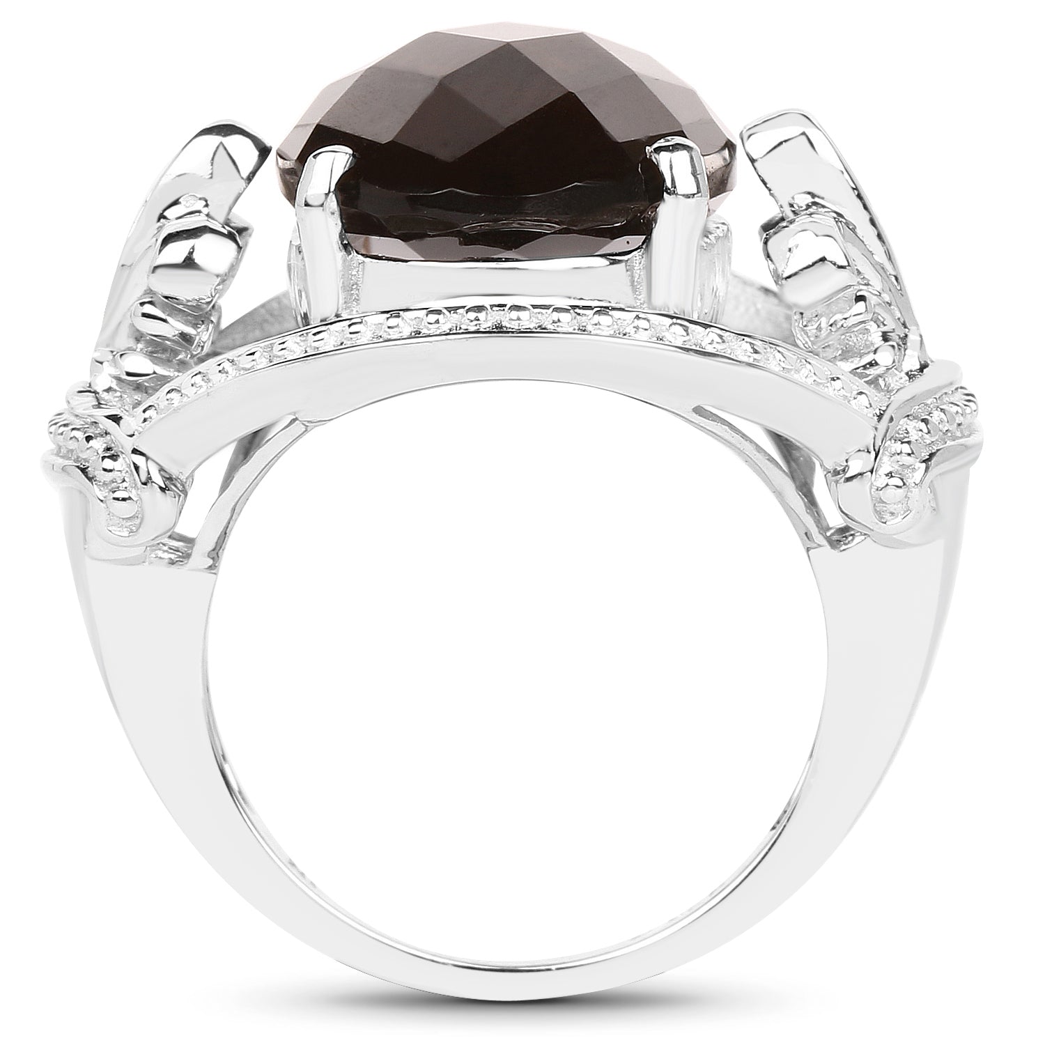10.50 Carat Genuine Smoky Quartz .925 Sterling Silver Ring on sale at MyriadMart