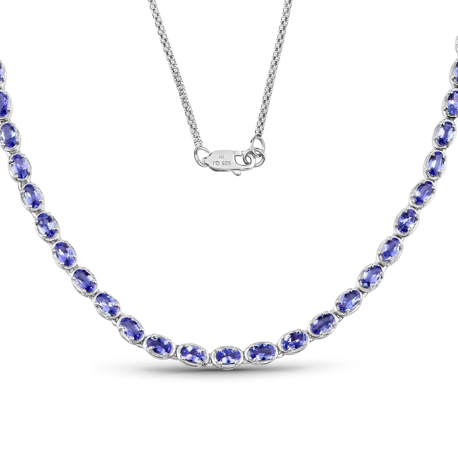 10.00 Carat Genuine Tanzanite .925 Sterling Silver Necklace on sale at MyriadMart