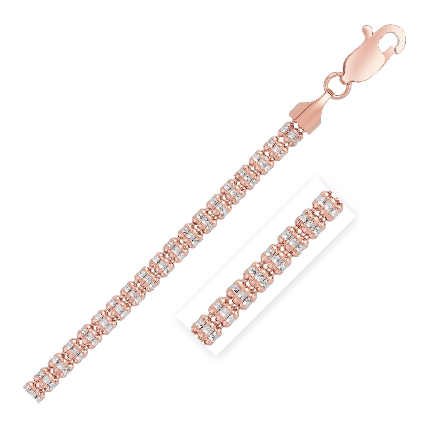 Ice Barrel Chain in 14k Rose Gold 3.10 mm on sale at MyriadMart