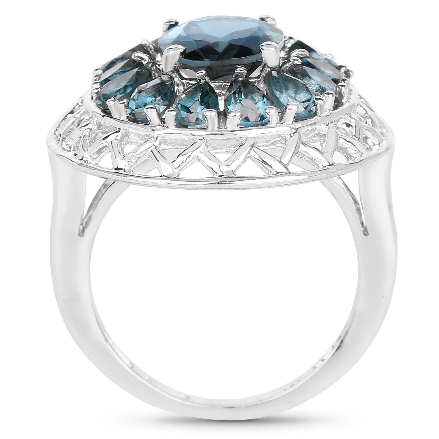 5.98 Carat Genuine London Blue Topaz .925 Sterling Silver Ring on sale at MyriadMart