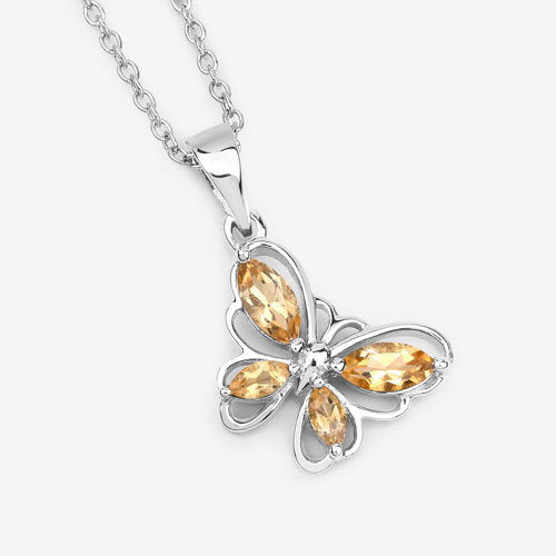 0.62 Carat Genuine Citrine .925 Sterling Silver Pendant on sale at MyriadMart