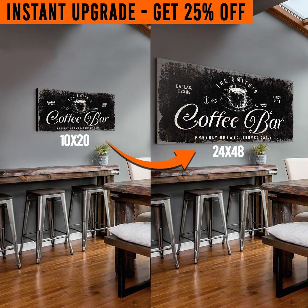 Upgrade Your 'Coffee Bar' Style 3 Canvas To 24x48 Inches on sale at MyriadMart