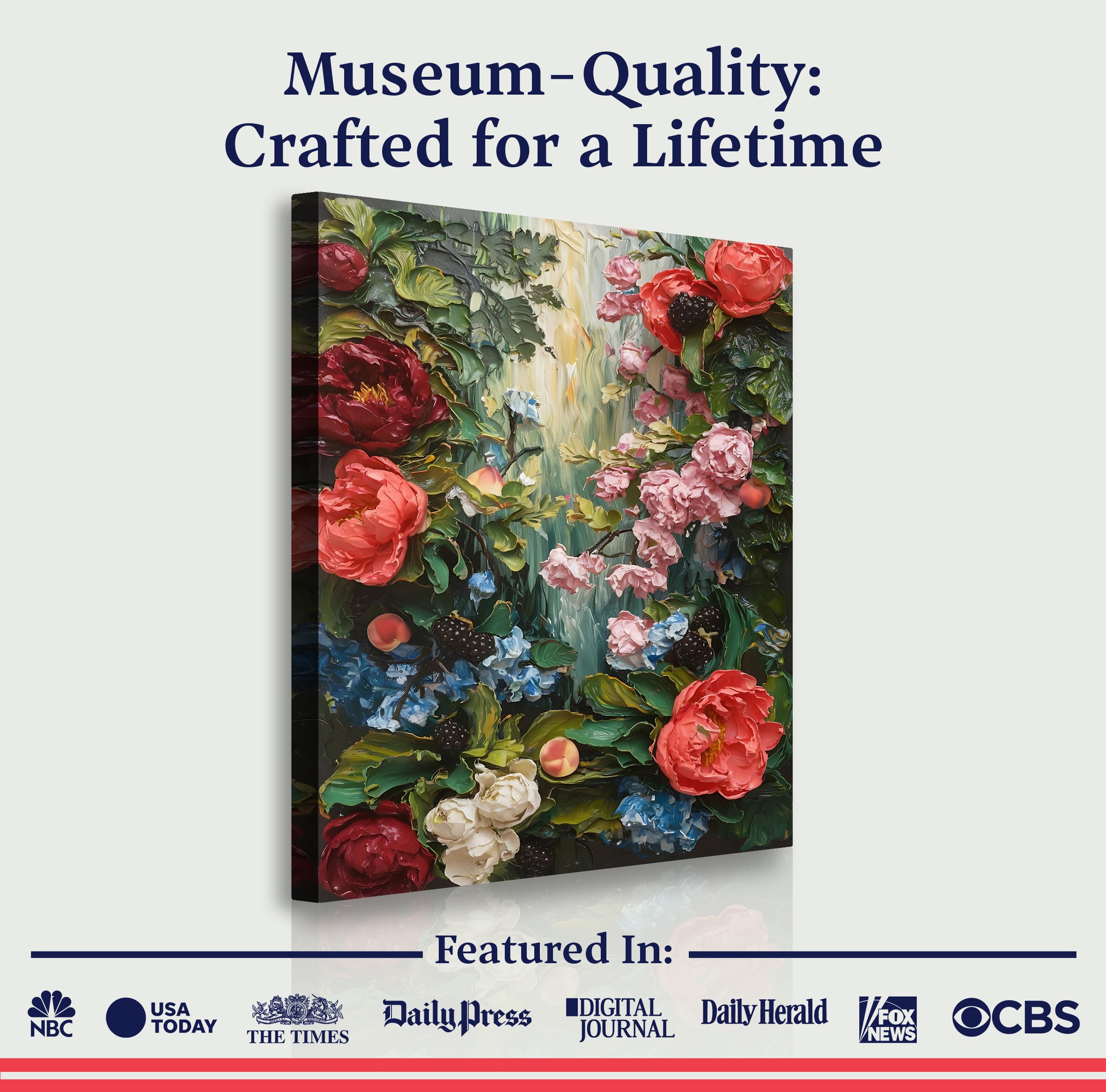 Garden Floral Impasto Wall Art on sale at MyriadMart