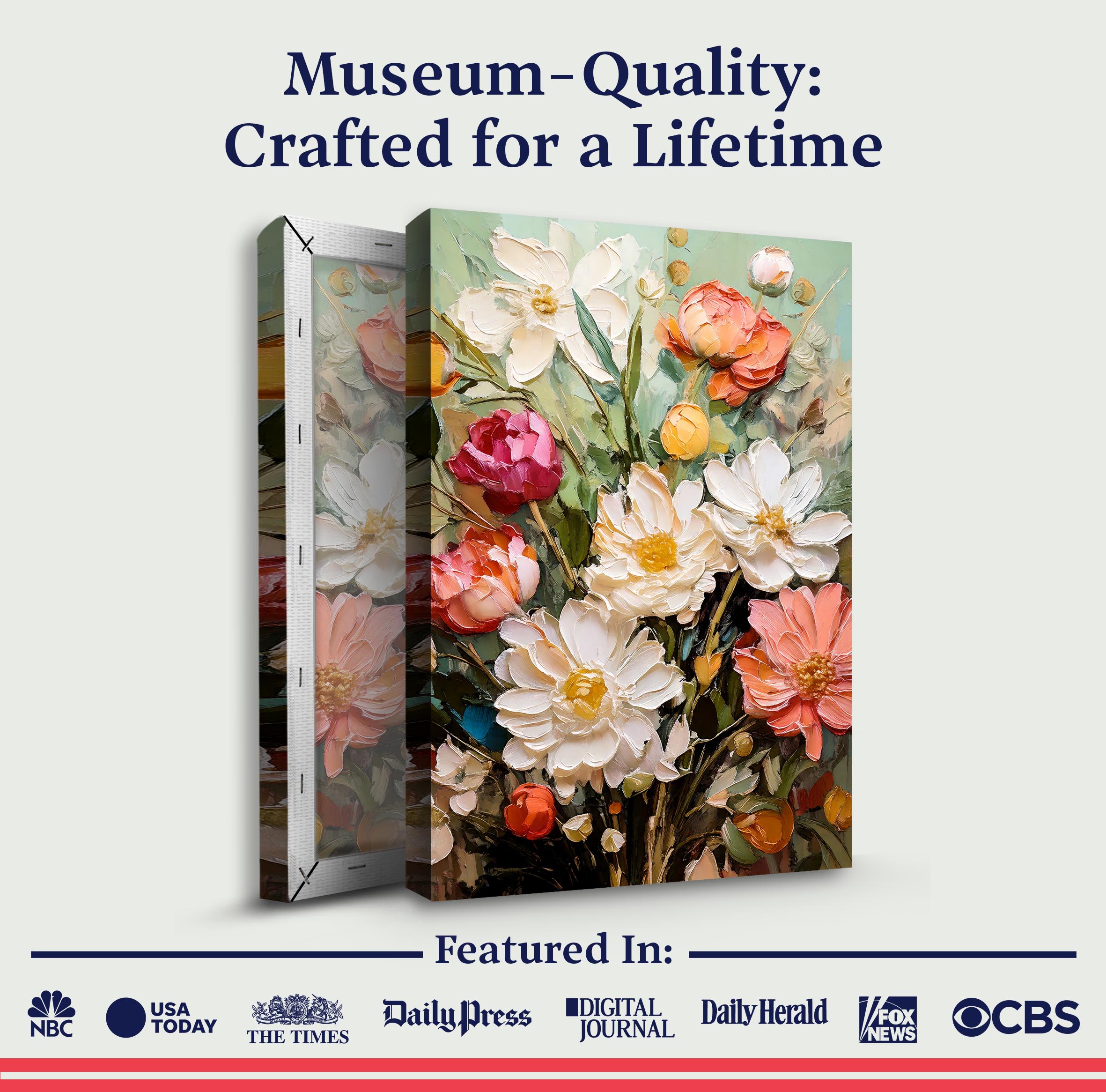 Serene Blossoms Impasto Wall Art on sale at MyriadMart