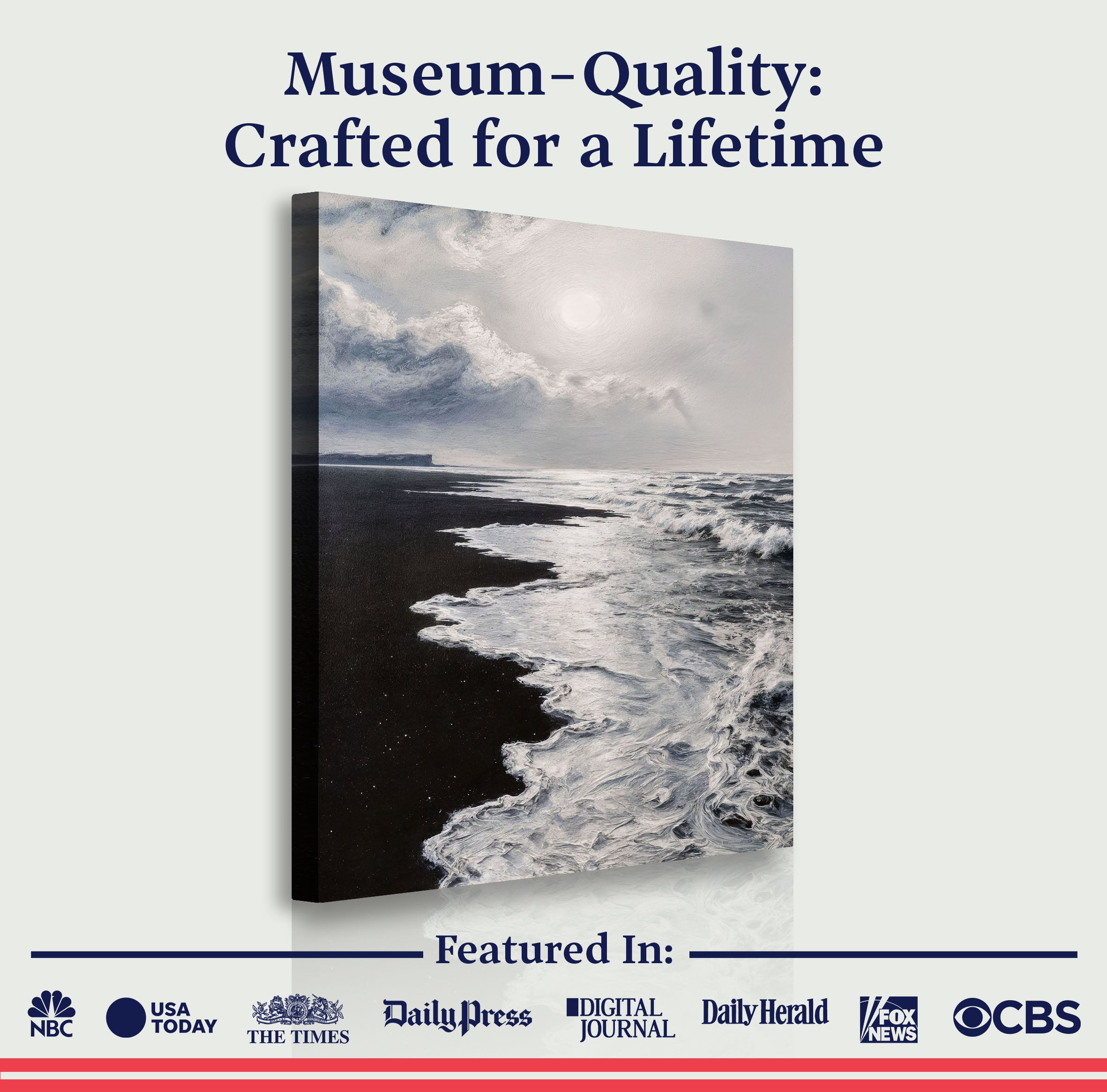 Black & White Waves Abstract Wall Art on sale at MyriadMart