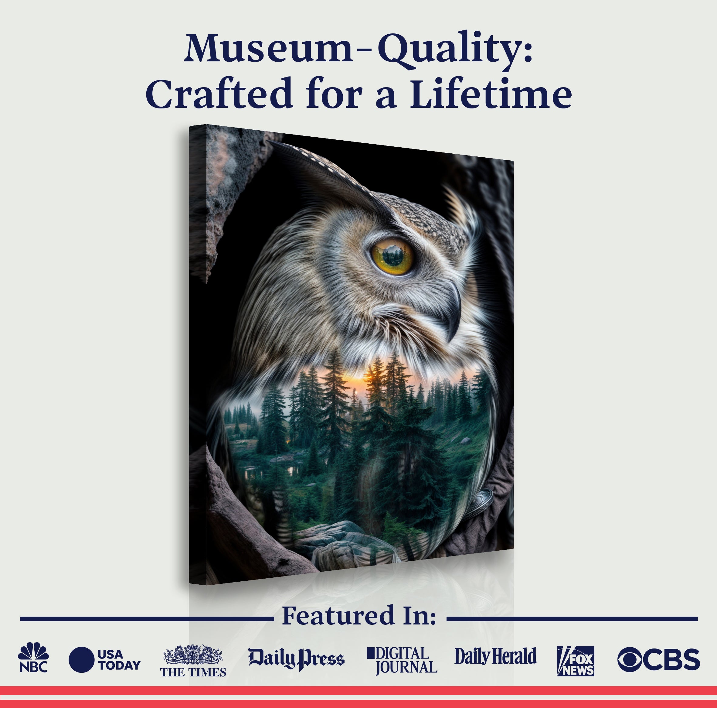 Owl Double Exposure Wall Art on sale at MyriadMart
