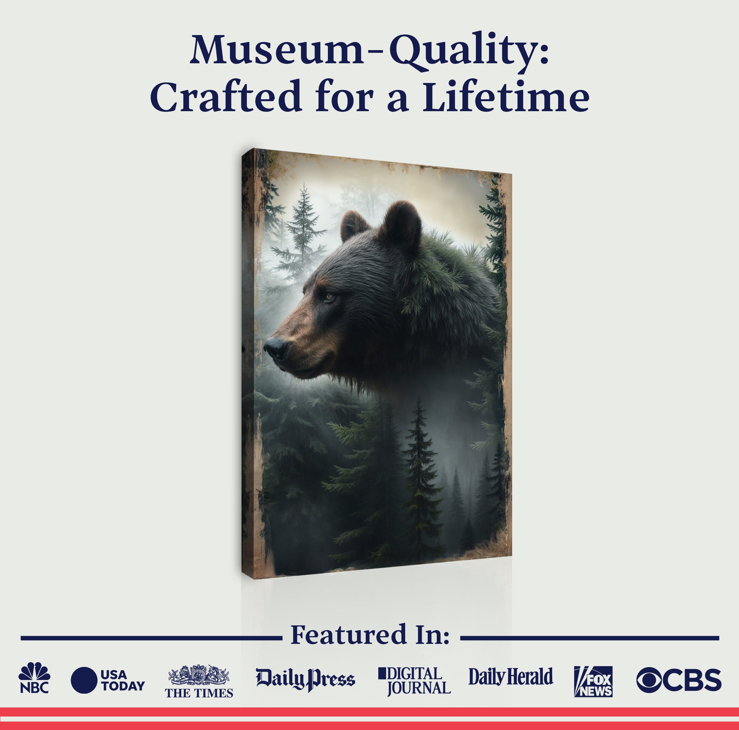 Black Bear Exposure Wall Art on sale at MyriadMart
