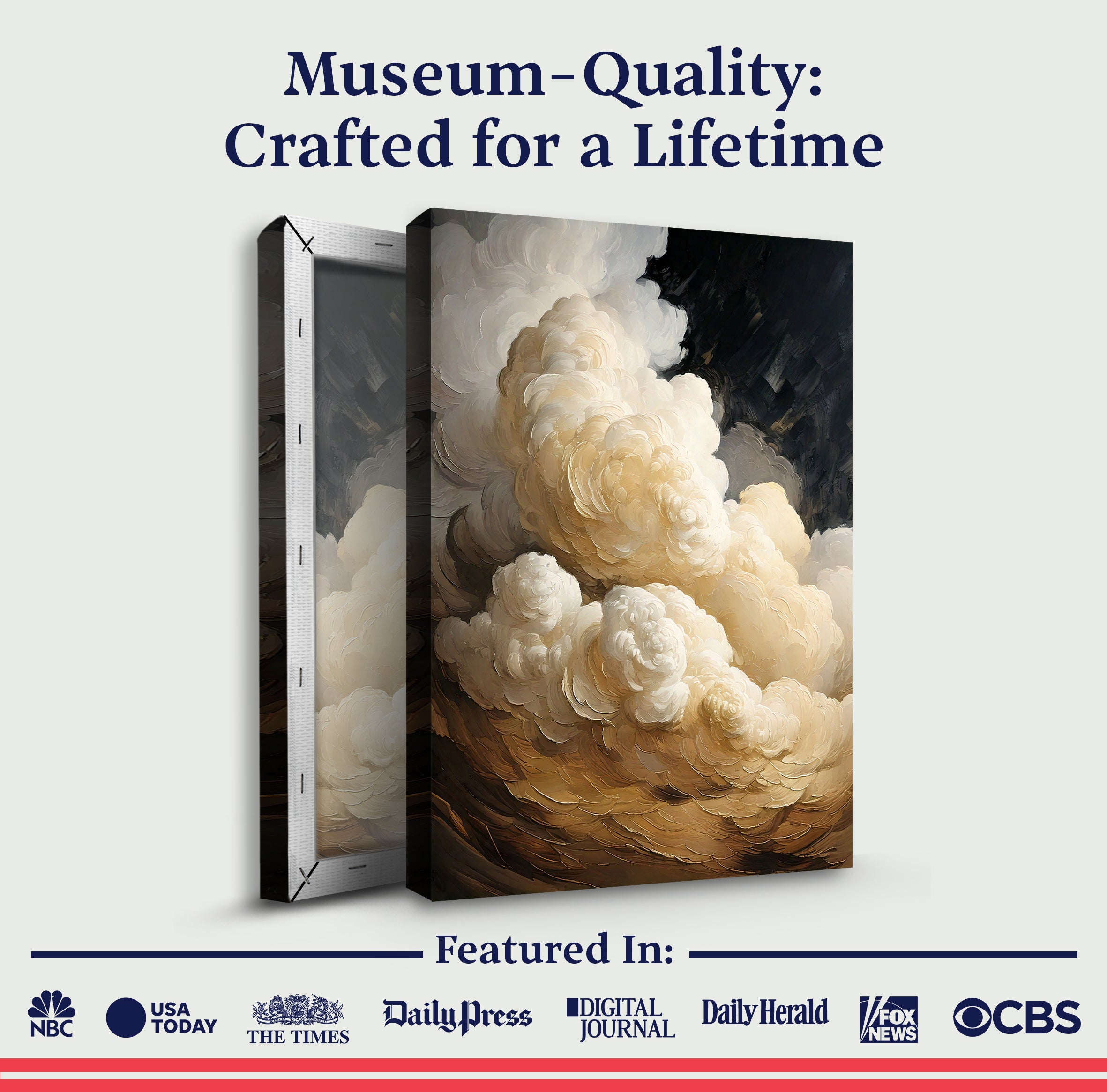 Beige Cloud Abstract Wall Art on sale at MyriadMart