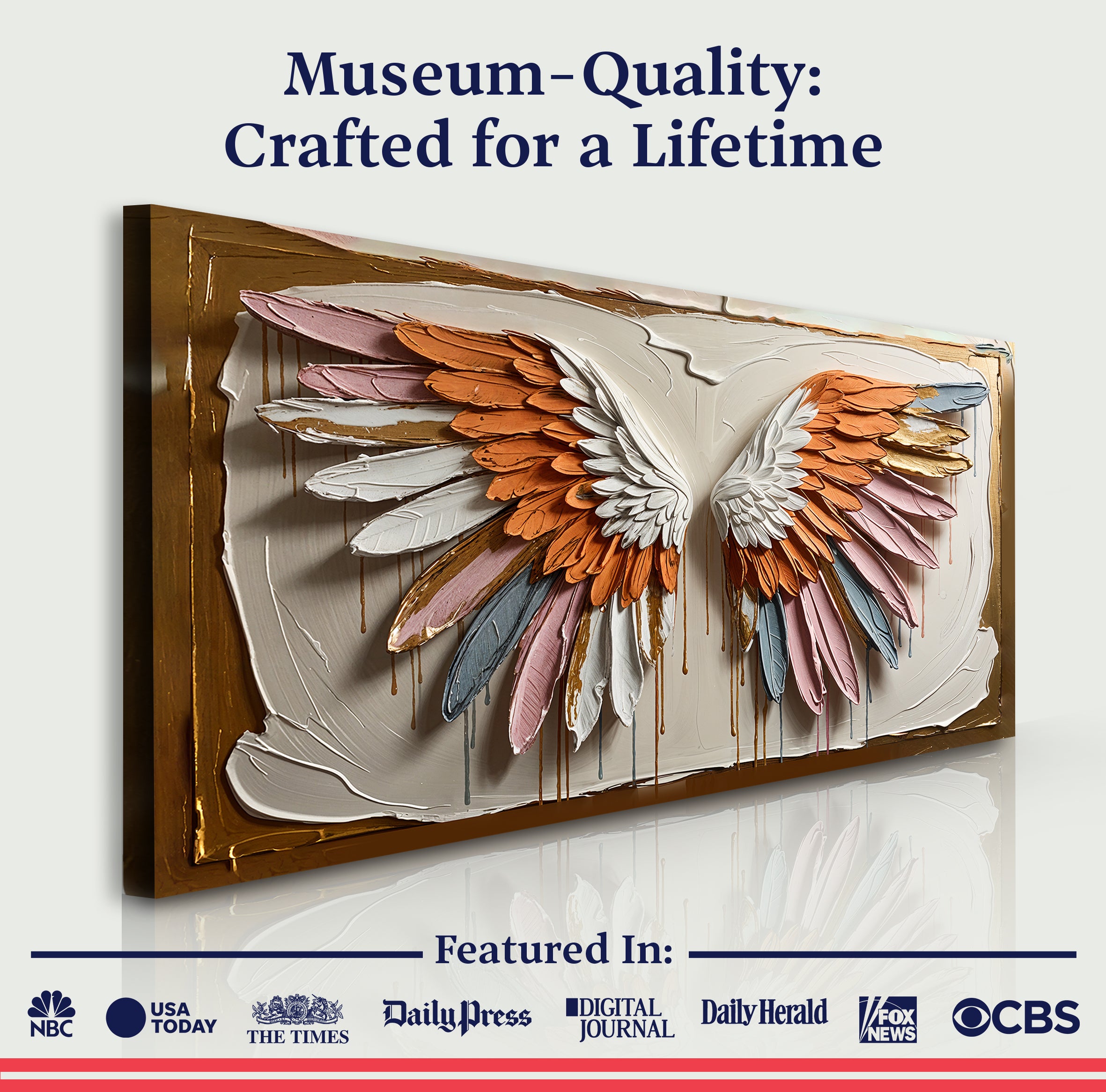 Angelic Wings Impasto Wall Art on sale at MyriadMart