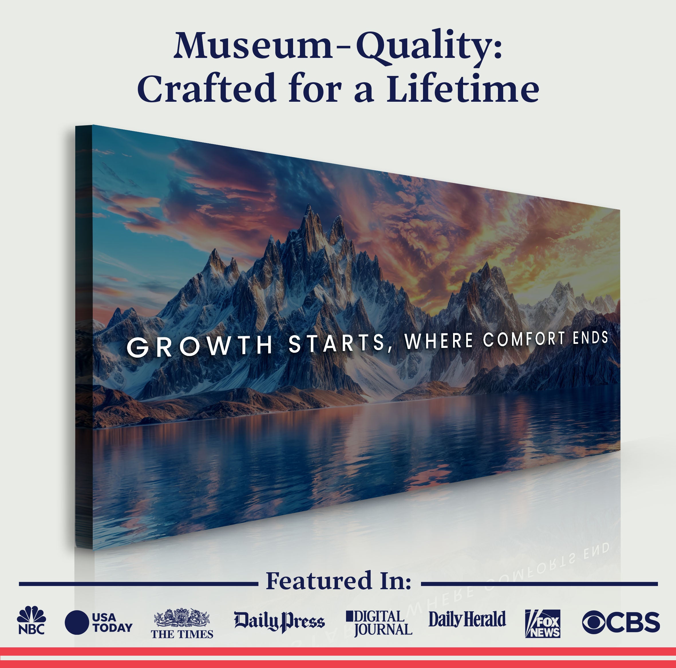 Growth Starts Where Comfort Ends Motivational Wall Sign on sale at MyriadMart