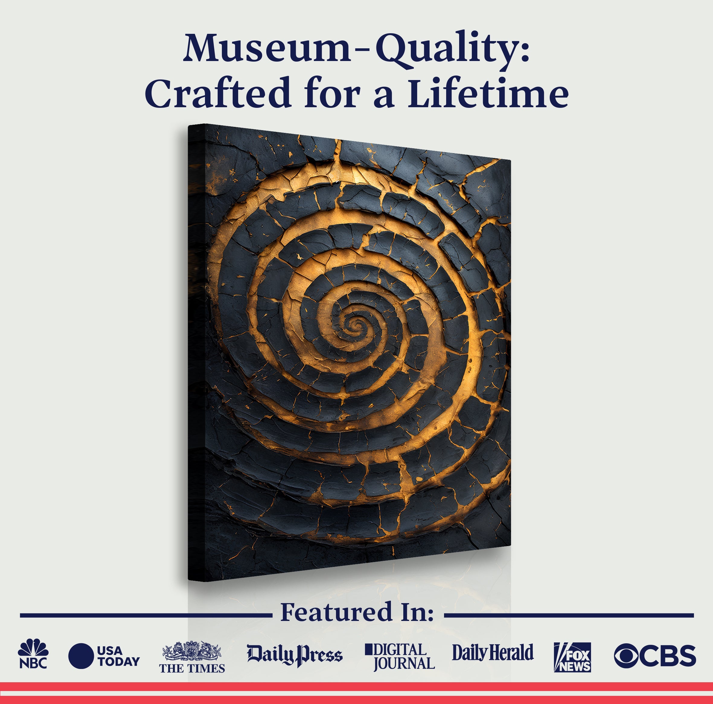 Black and Gold Spiral Wall Art on sale at MyriadMart