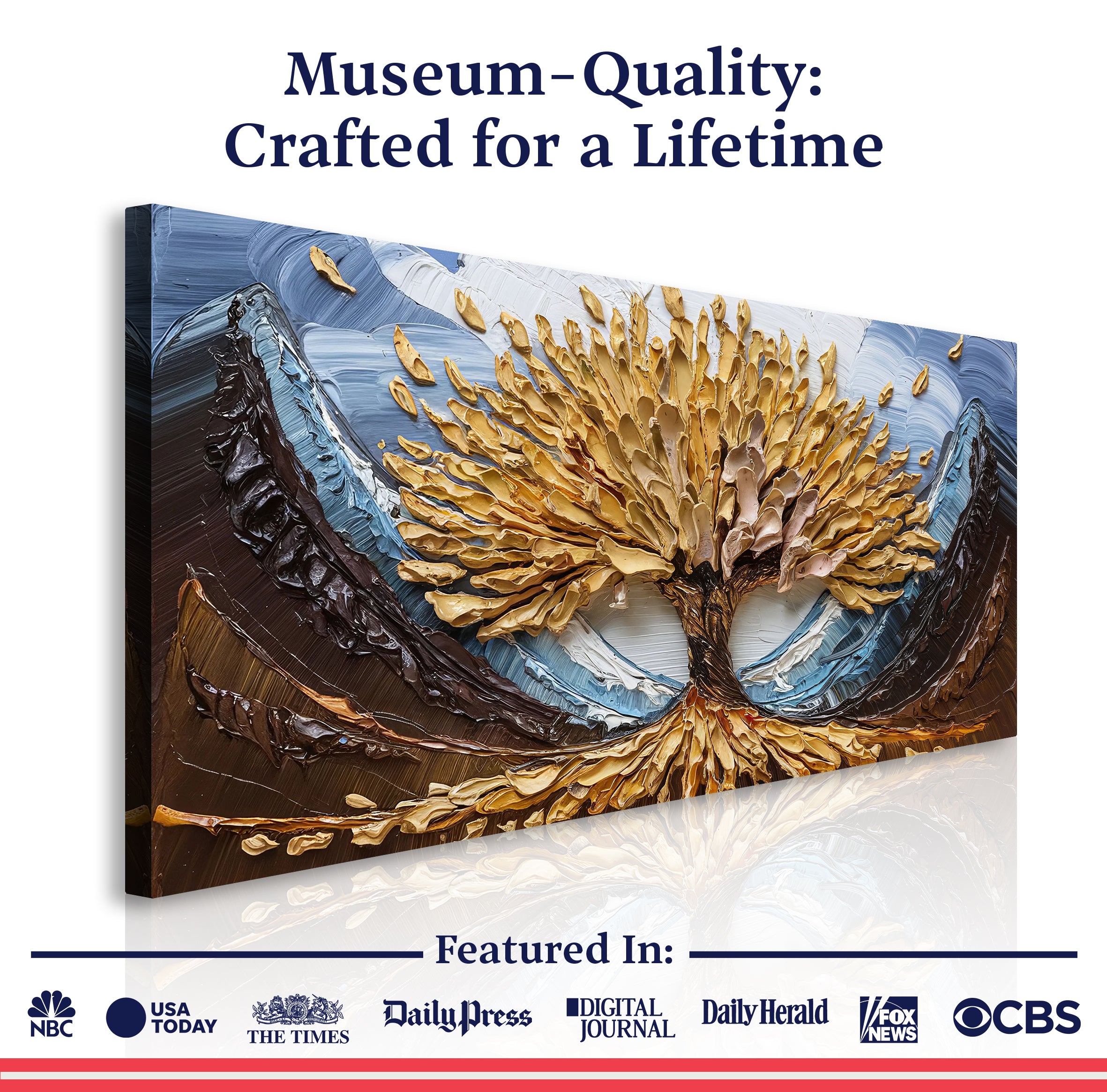 Golden Resilience Impasto Wall Art on sale at MyriadMart