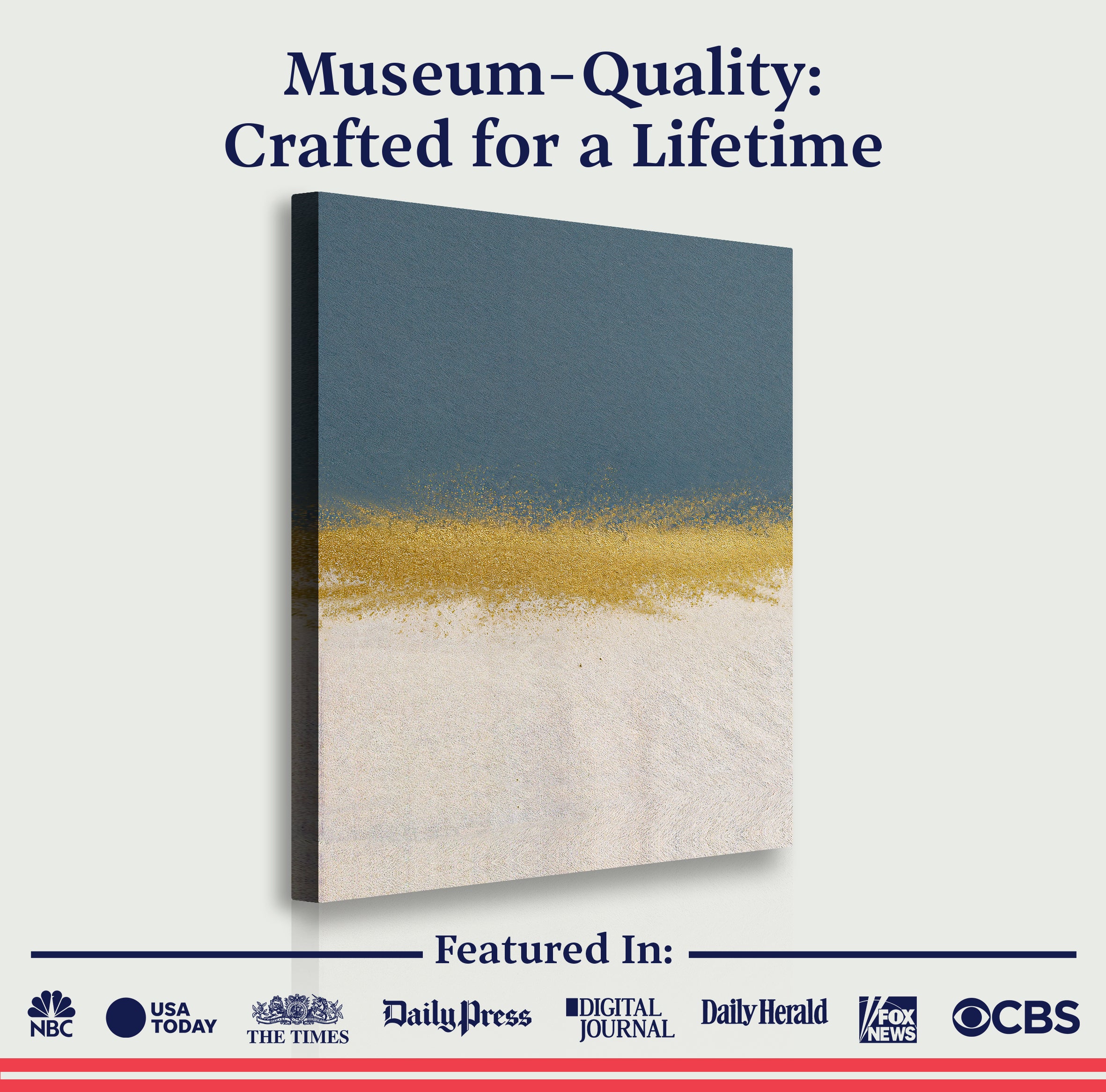 Minimalist Blue and Gold Wall Art on sale at MyriadMart