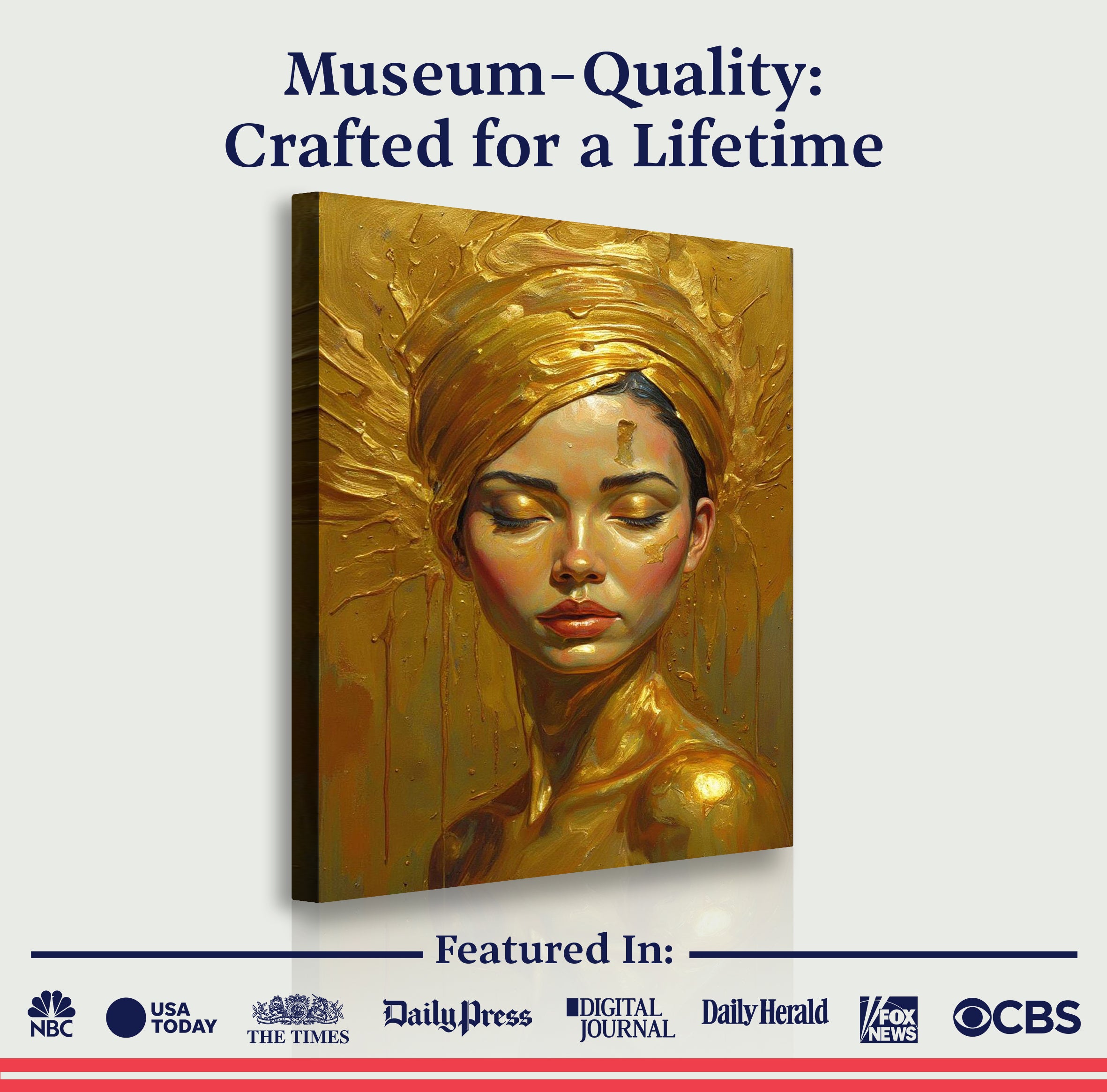 Woman's Golden Serenity Wall Art on sale at MyriadMart