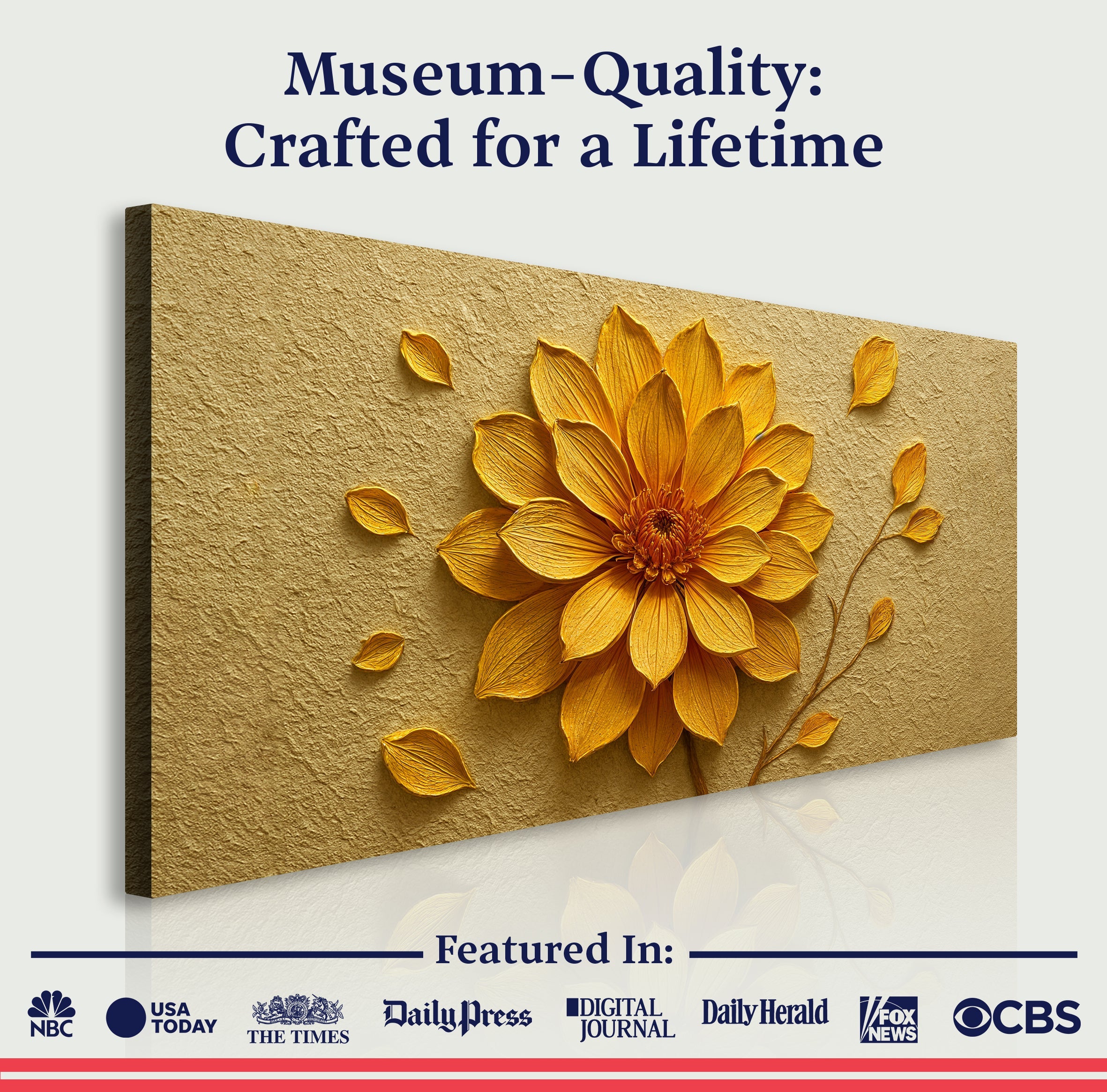 Golden Dandelion Minimalist Abstract Wall Art IV on sale at MyriadMart