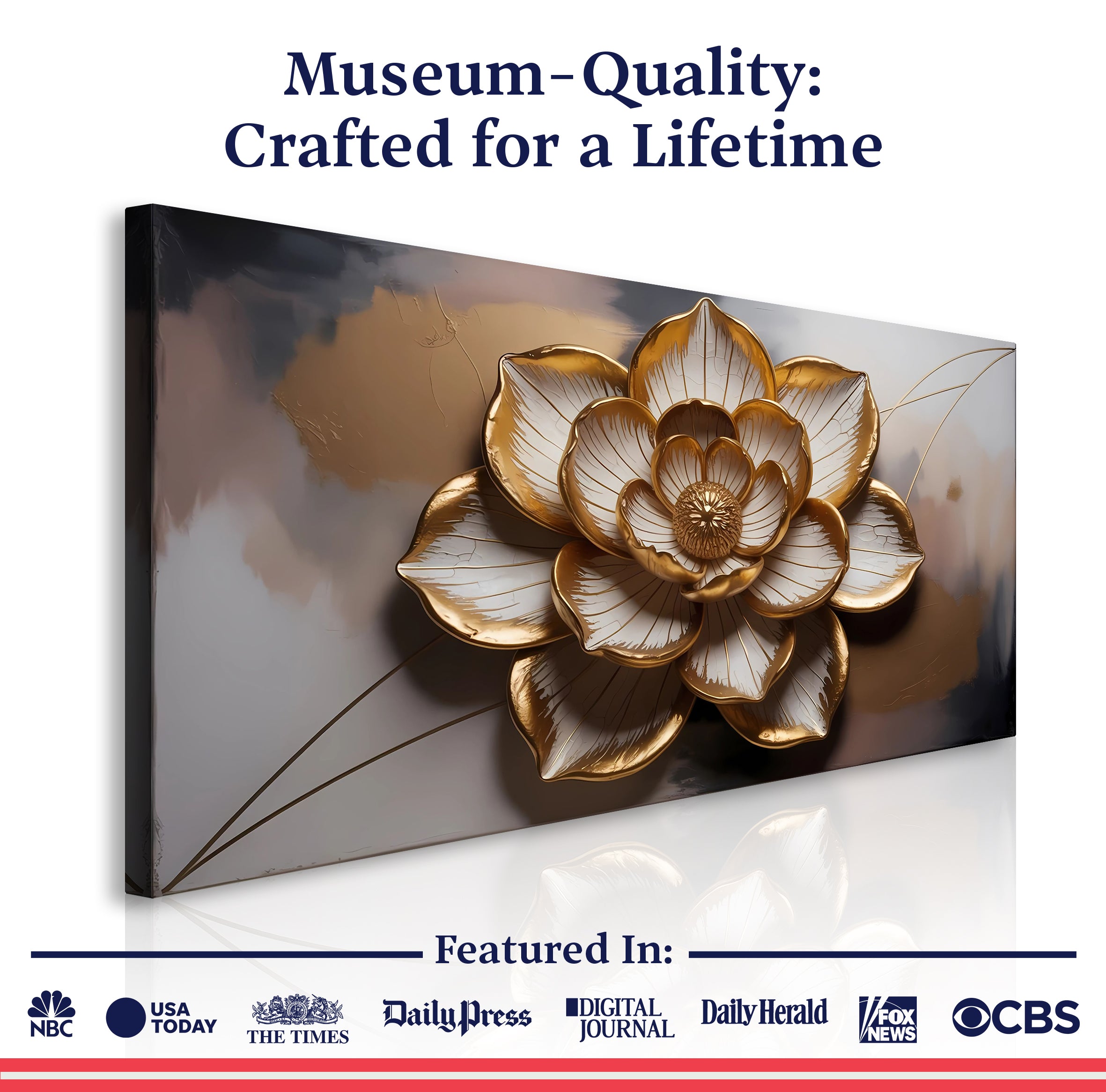 Golden Lotus Minimalist Abstract Wall Art on sale at MyriadMart