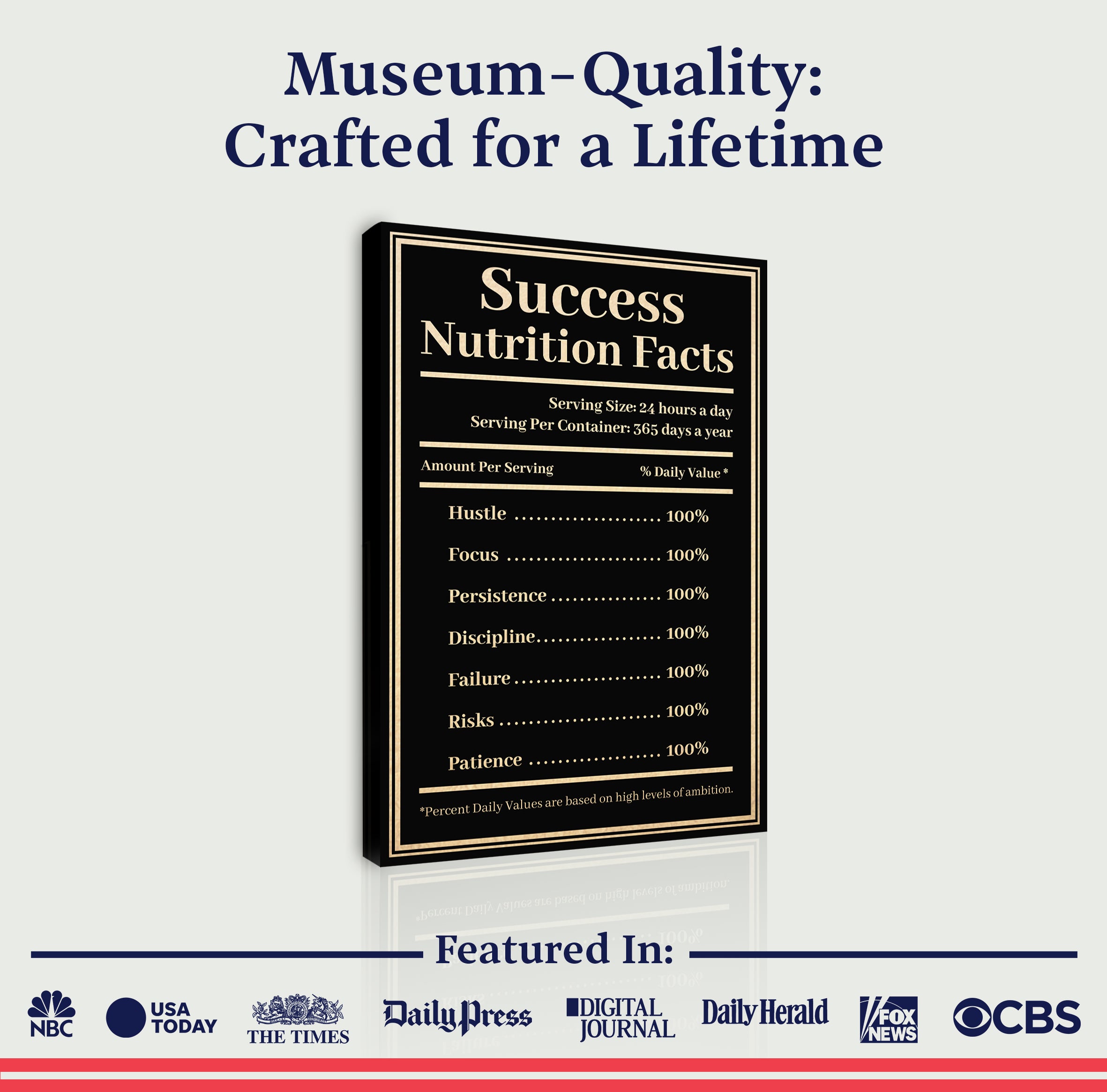 Ingredients For Success Motivational Wall Sign on sale at MyriadMart