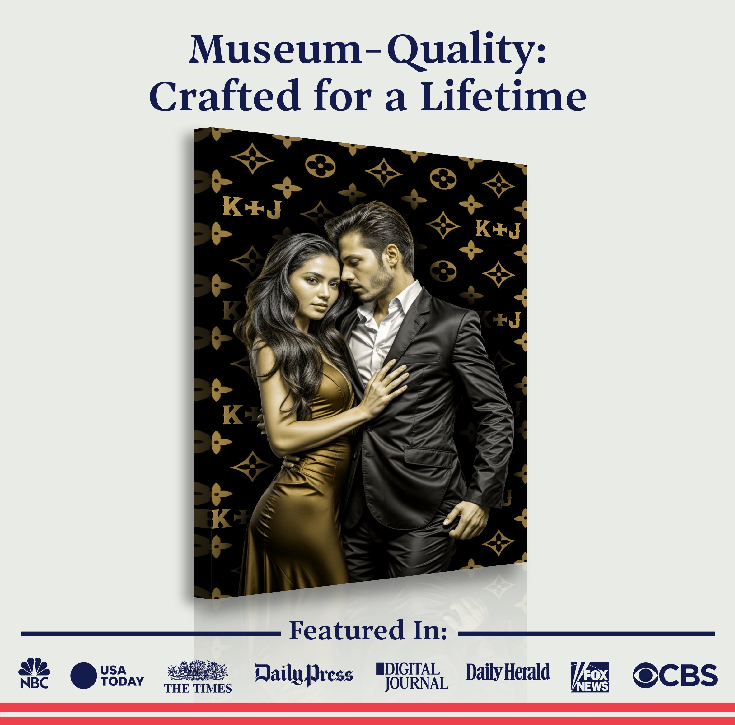 Personalized Luxury Couple Canvas Sign on sale at MyriadMart