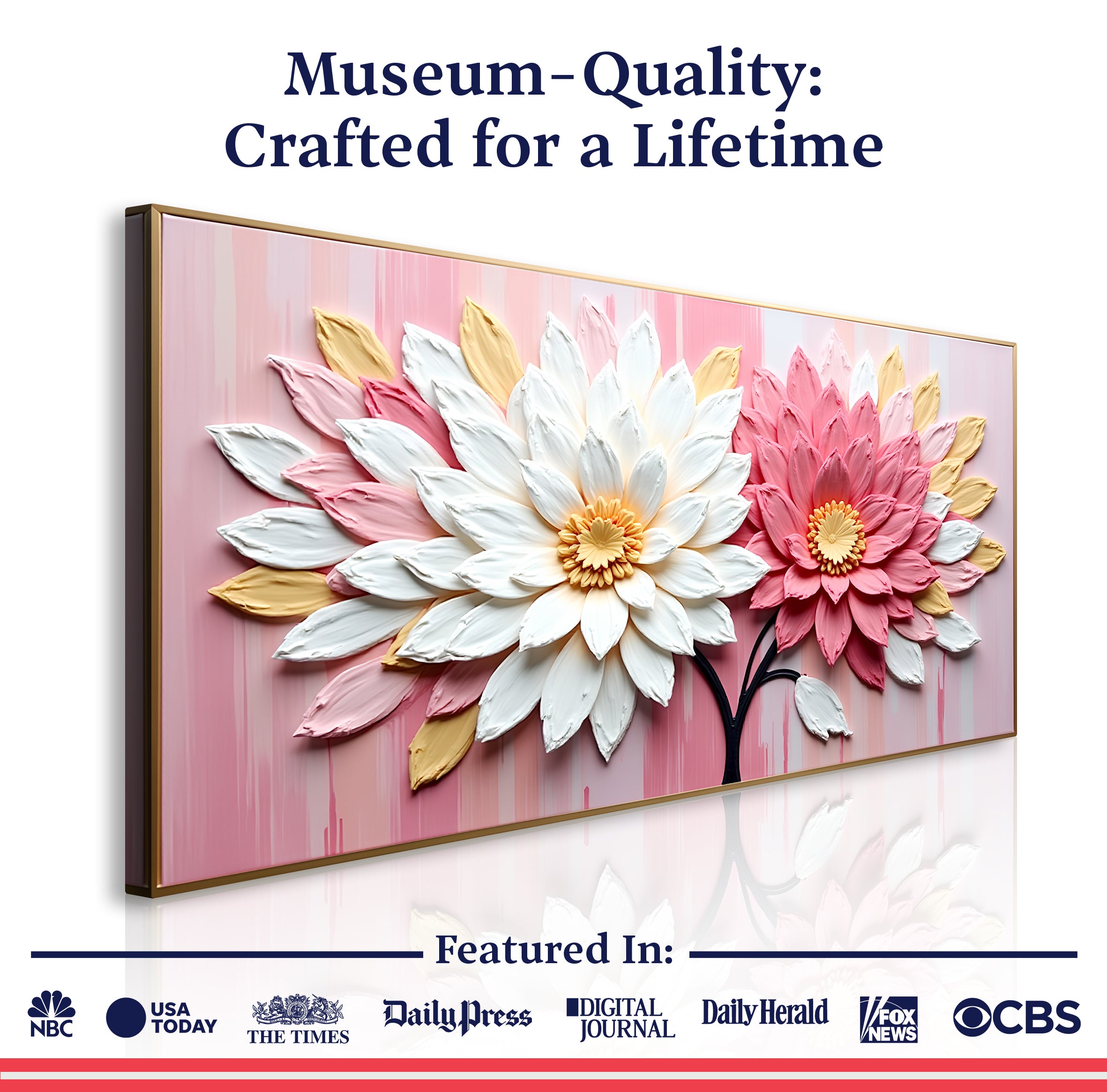 Blushing Blooms Pink Impasto Wall Art on sale at MyriadMart