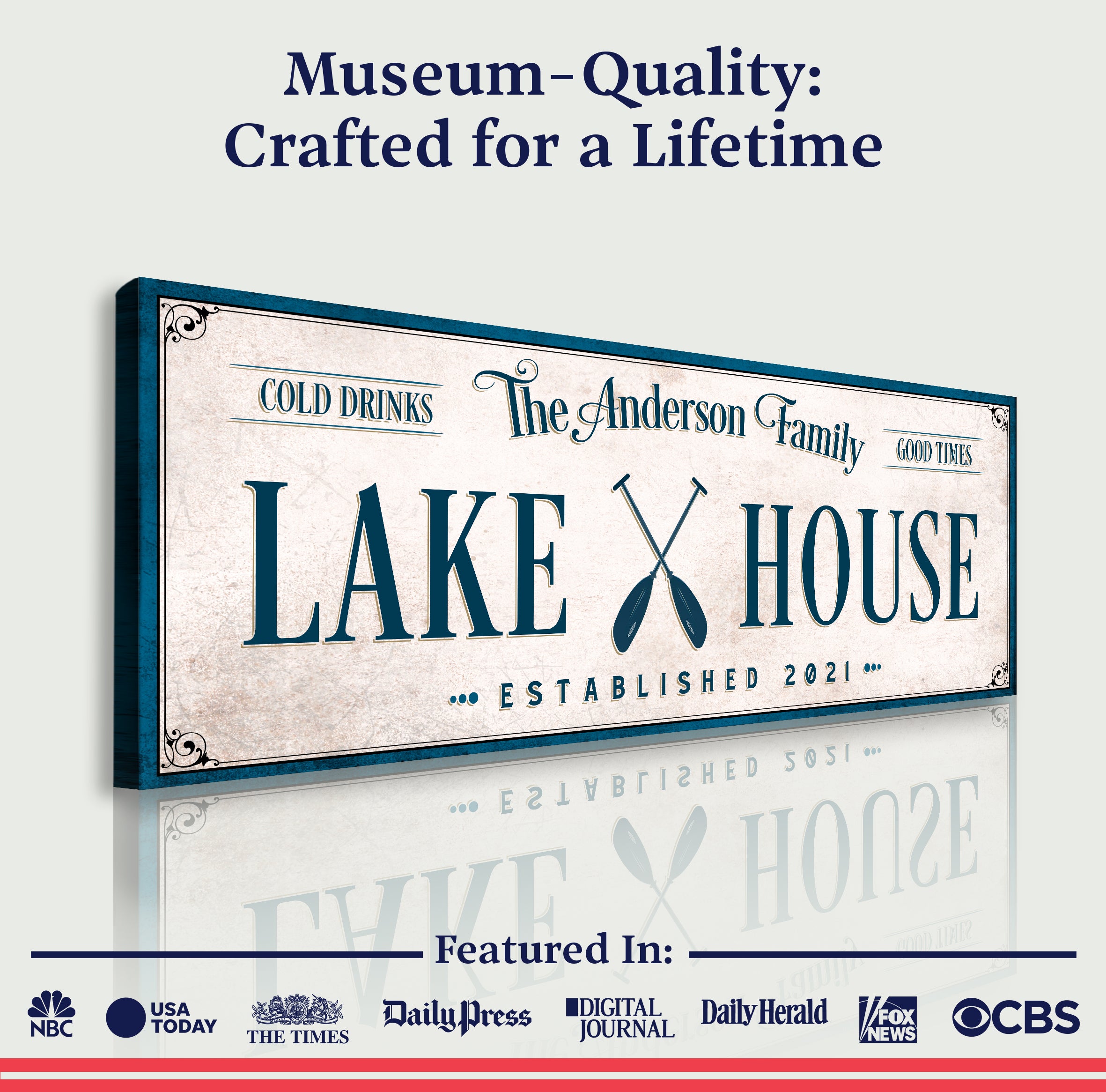 Personalized Lake House Sign IV on sale at MyriadMart