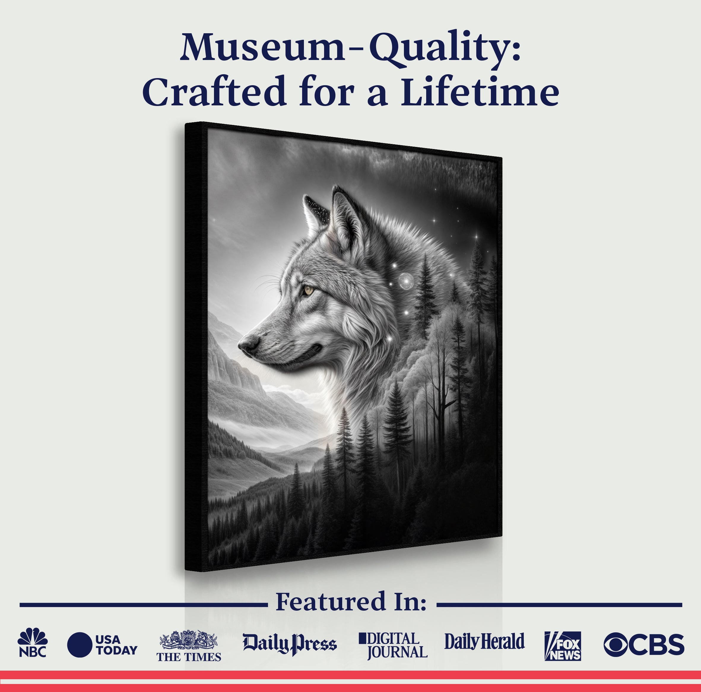 Wolf Double Exposure Wall Art II on sale at MyriadMart