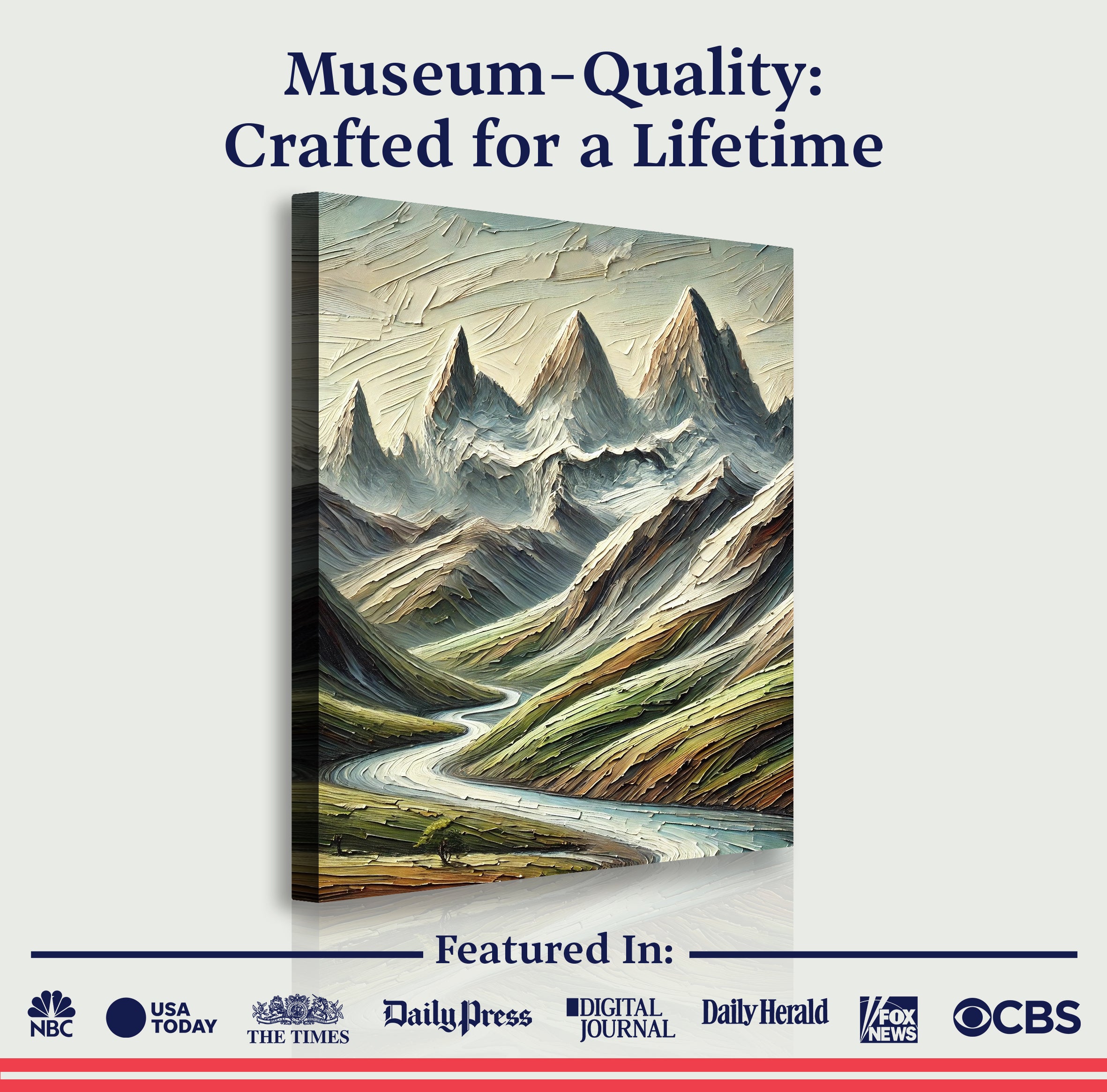 Abstract Mountain and River Landscape Wall Art II on sale at MyriadMart