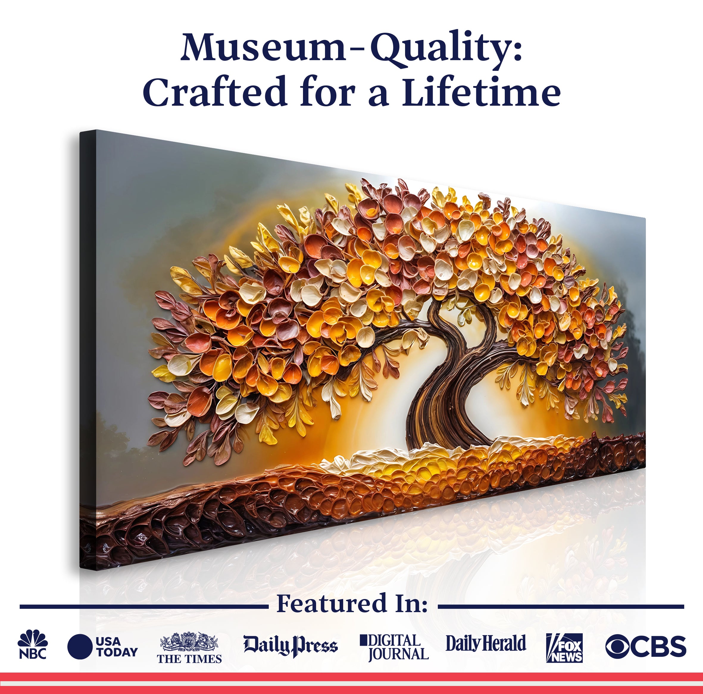 Golden Autumn Impasto Wall Art on sale at MyriadMart