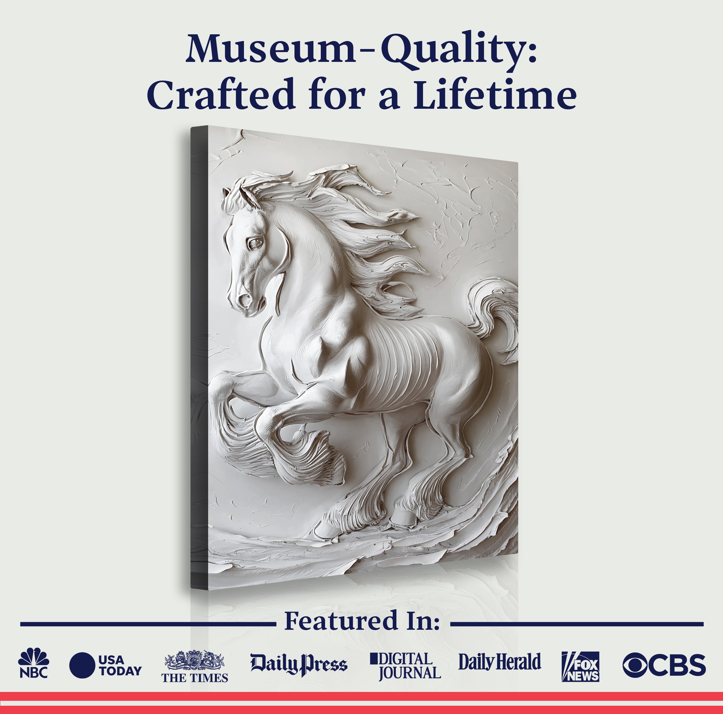 3D Minimalist Horse Wall Art on sale at MyriadMart