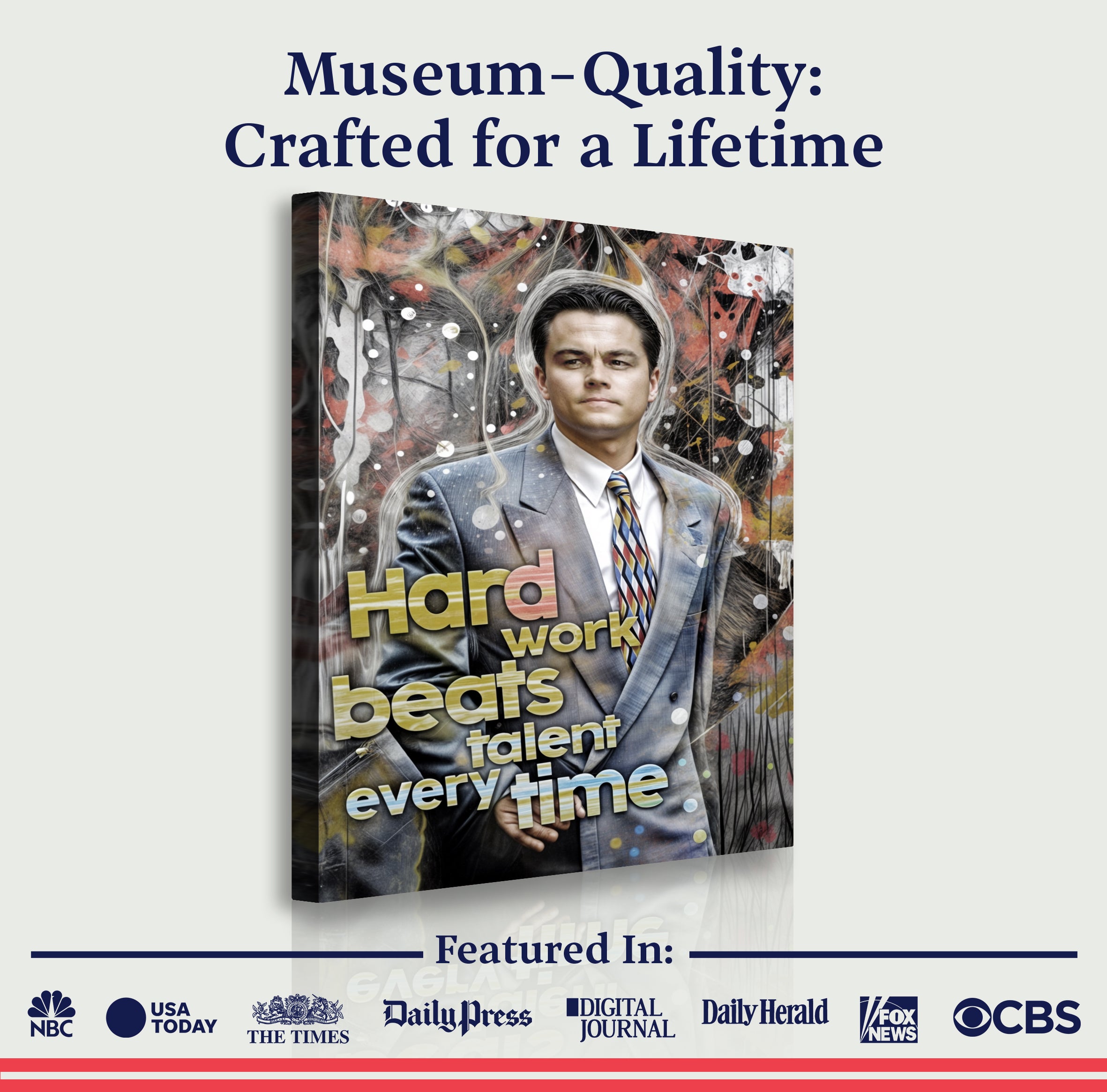 Hard Work Beats Talent Every Time Motivational Wall Sign on sale at MyriadMart