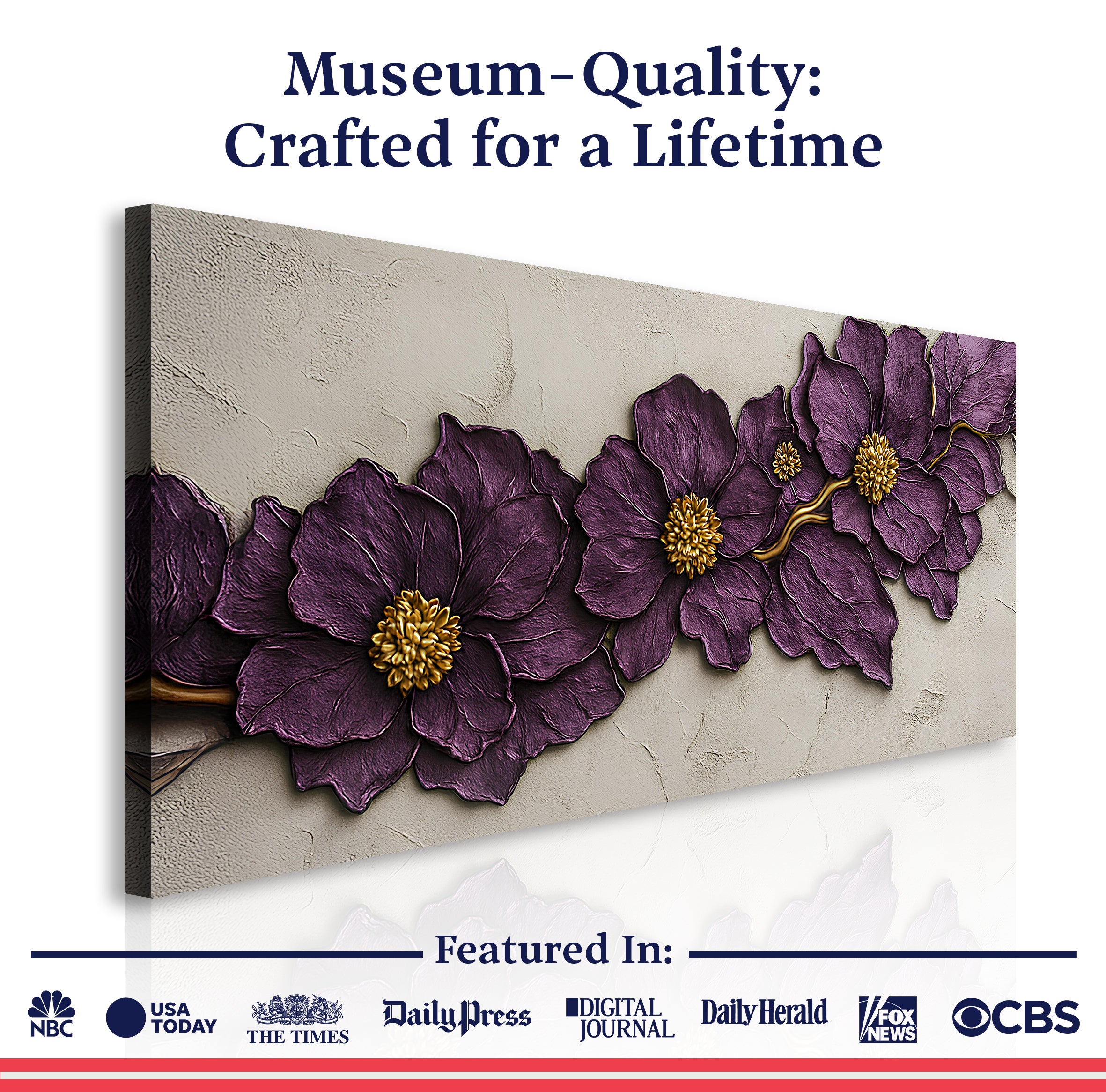 Purple Flower Plaster Wall Art on sale at MyriadMart