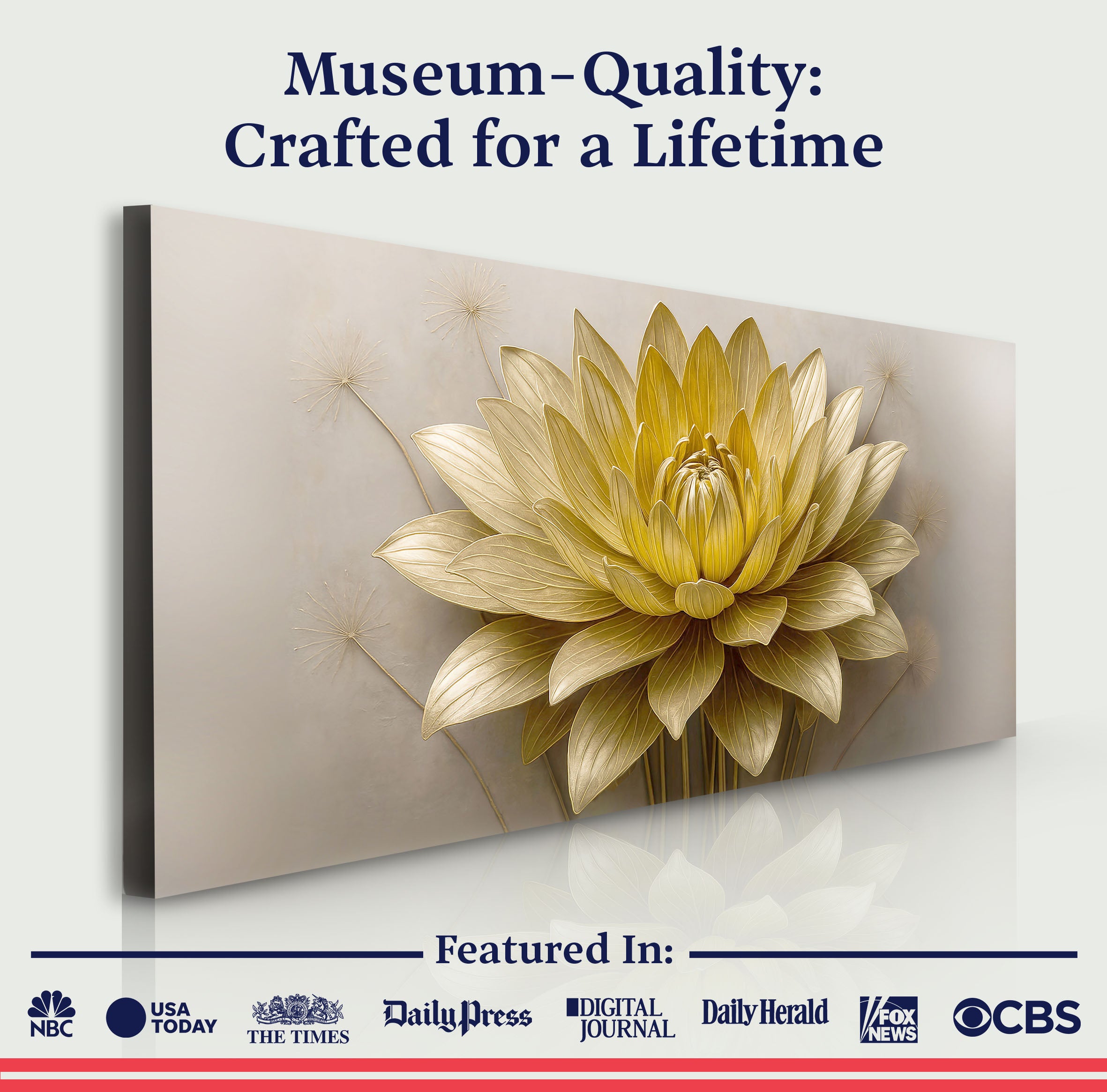 Golden Lotus Minimalist Abstract Wall Art III on sale at MyriadMart