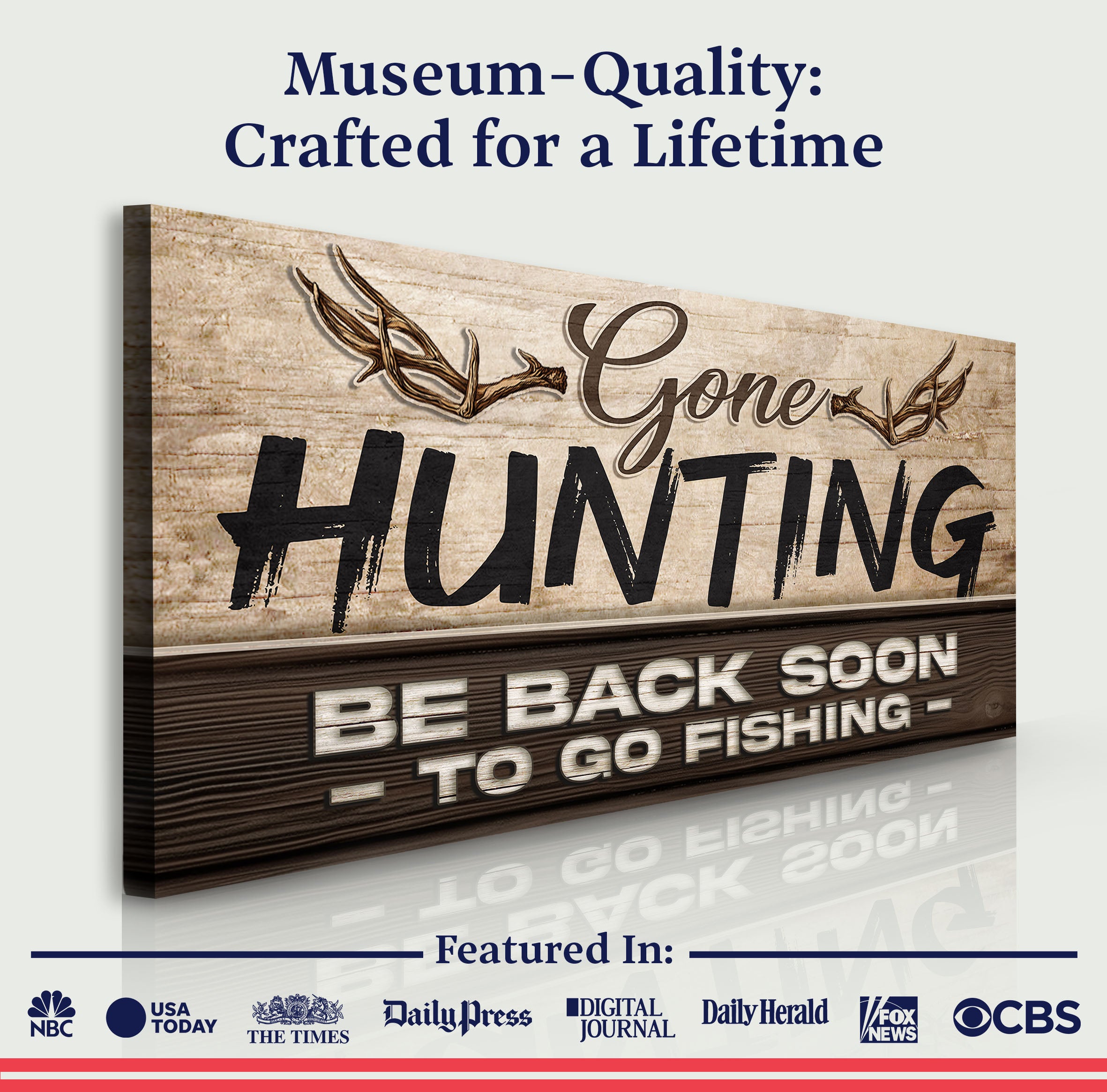 Gone Hunting Sign II on sale at MyriadMart