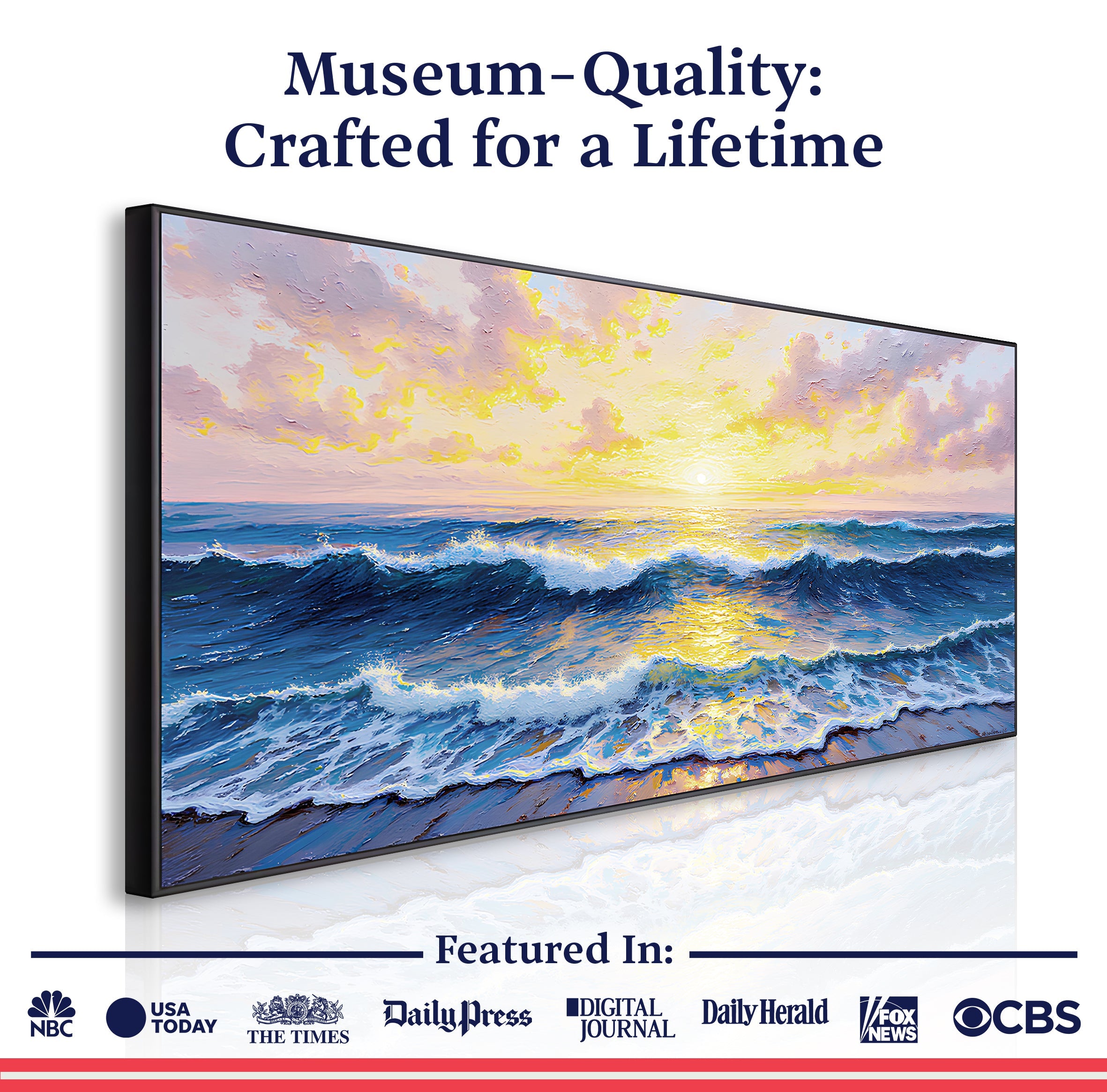 Golden Horizon Impasto Wall Art on sale at MyriadMart