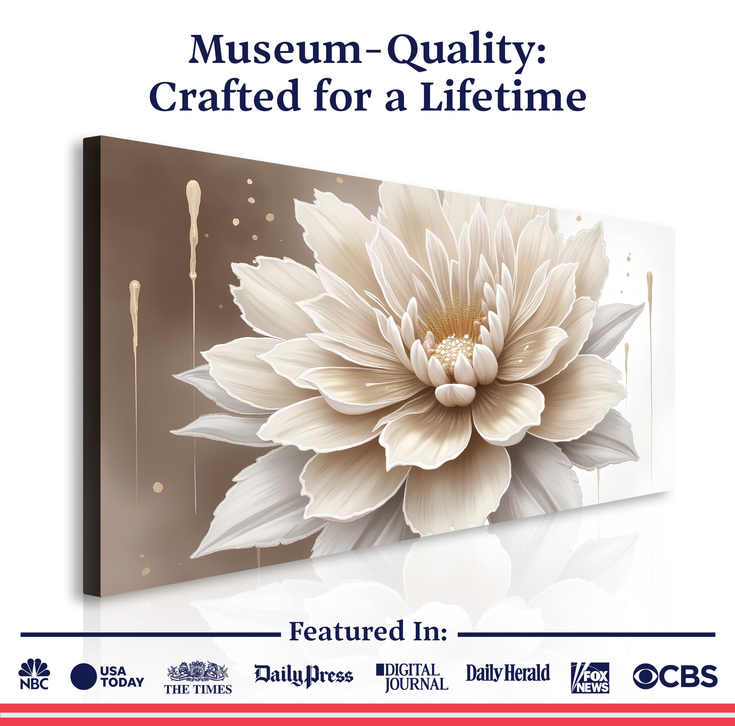 Single Beige Flower Abstract Wall Art on sale at MyriadMart