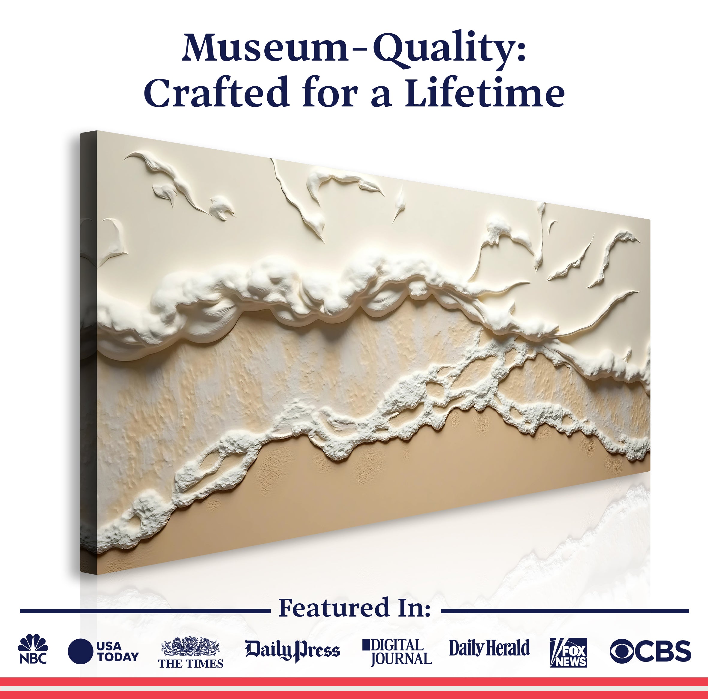 Beige Abstract Ocean Waves Wall Art on sale at MyriadMart