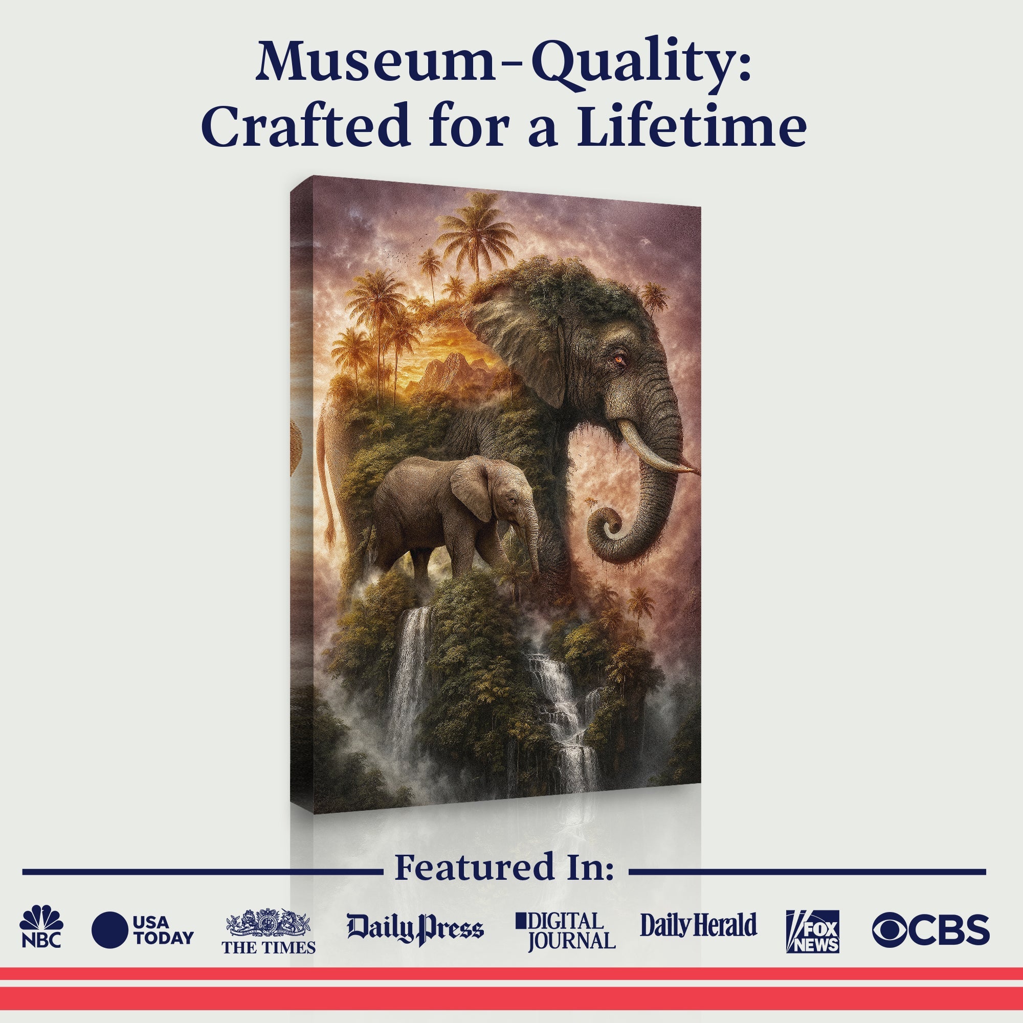 Elephant Jungle Majesty Wall Art on sale at MyriadMart