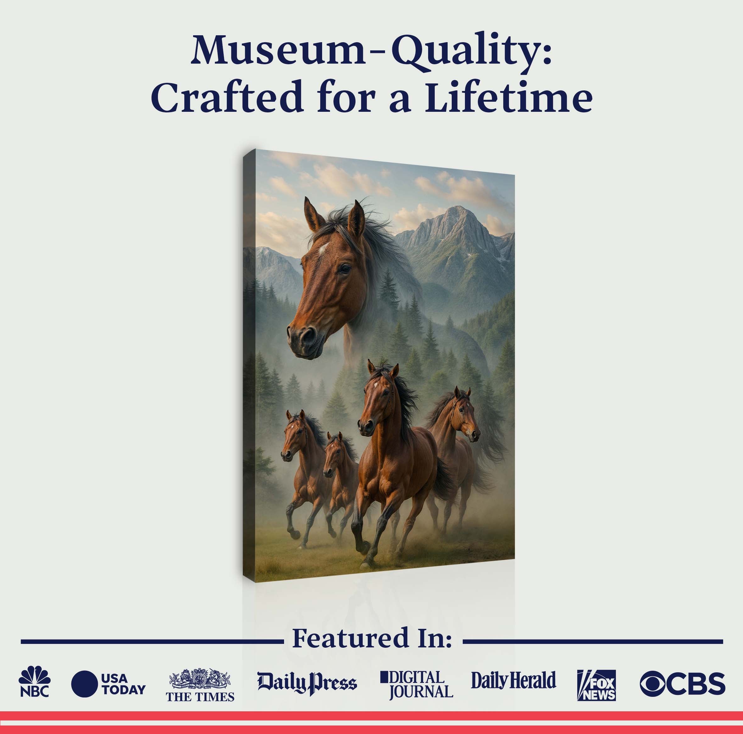 Galloping Horse Double Exposure Wall Art on sale at MyriadMart