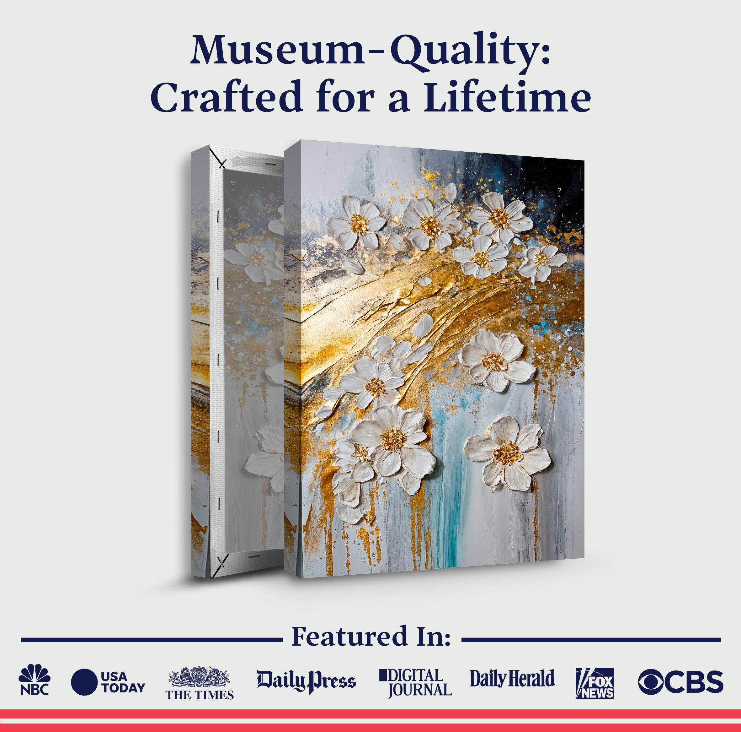 Abstract Gold Floral Wall Art on sale at MyriadMart